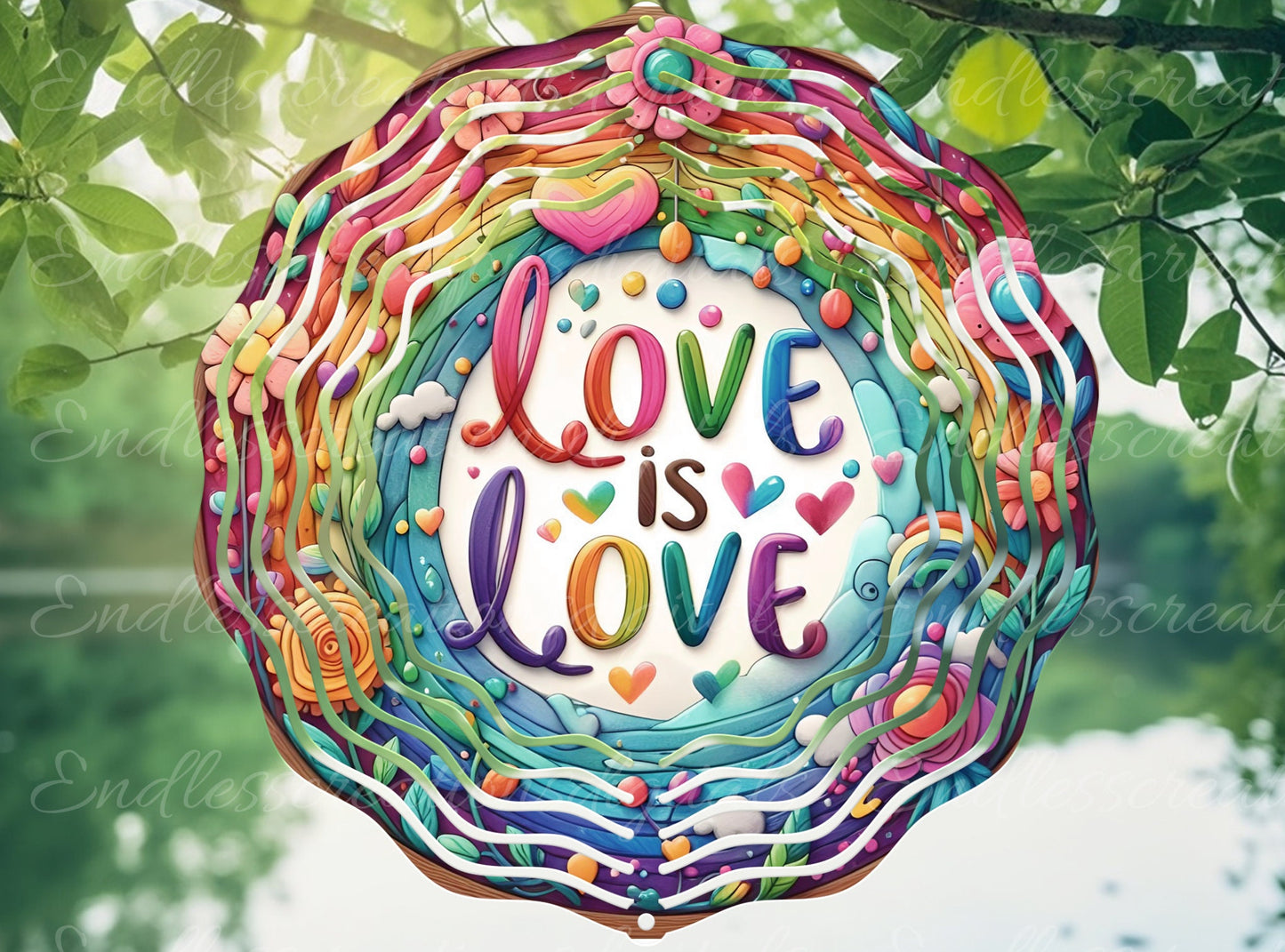LOVE IS LOVE door hanger, wreath sign png, wind spinner for sublimation high resolution,