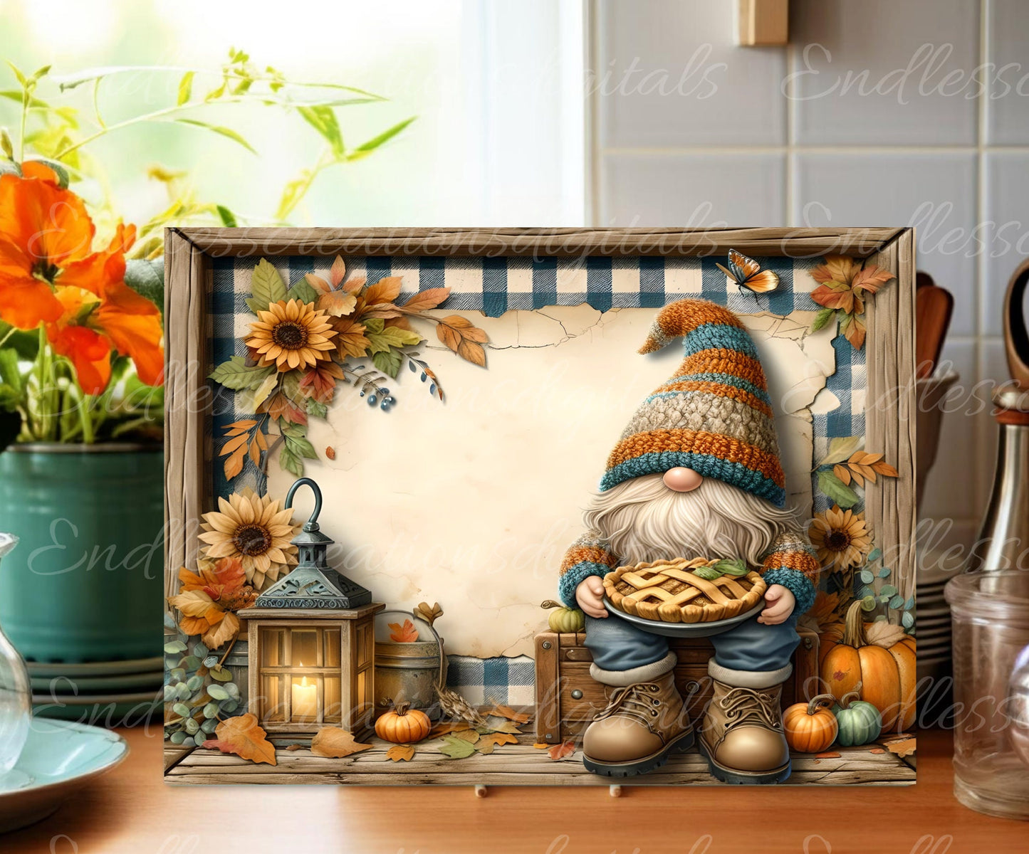 PUMPKIN GNOME CUTTING board sublimation sublimation high resolution 2 files, 1 add your own text