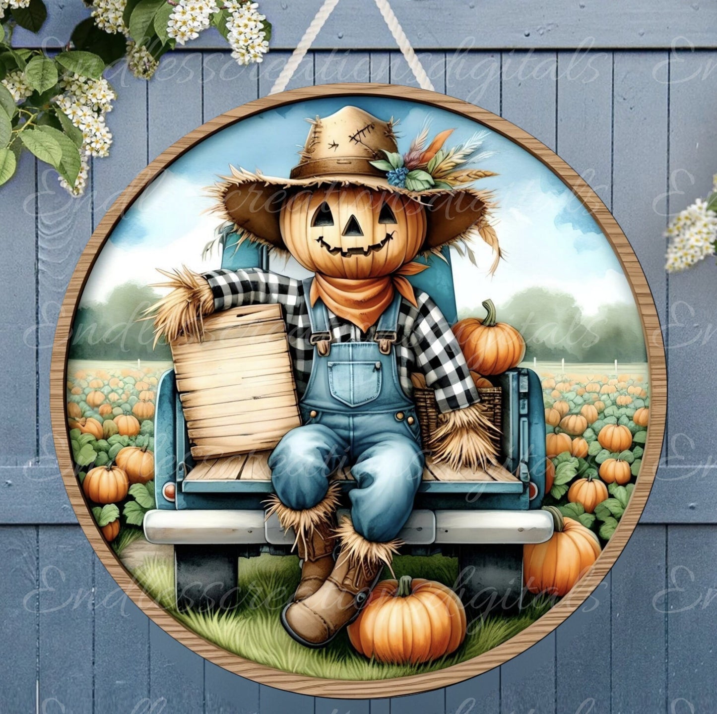 FALL SCARECROW WELCOME ROUND