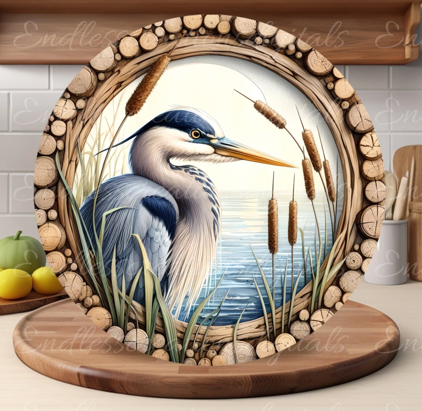 BLUE HERON SUMMER DOOR HANGER