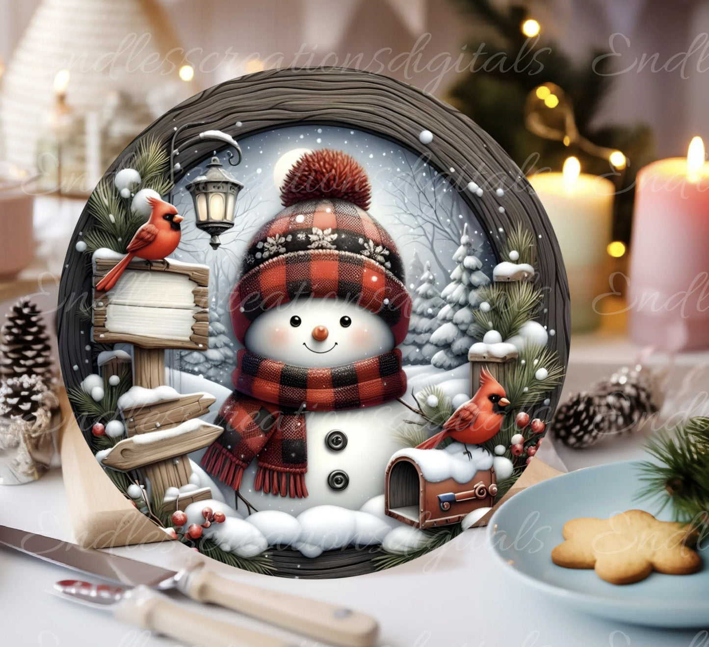 WINTER SNOW DOOR hanger, wreath sign, round cutting board png, for sublimation high resolution, 2 files for download, 1 add your own text
