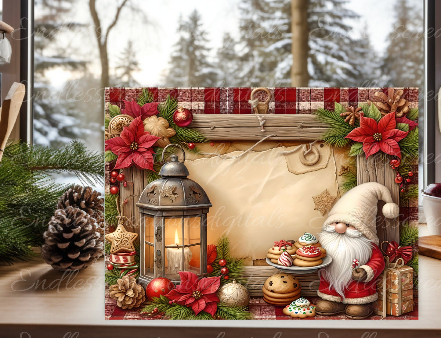 CHRISTMAS GNOME RECTANGLE CUTTING BOARD