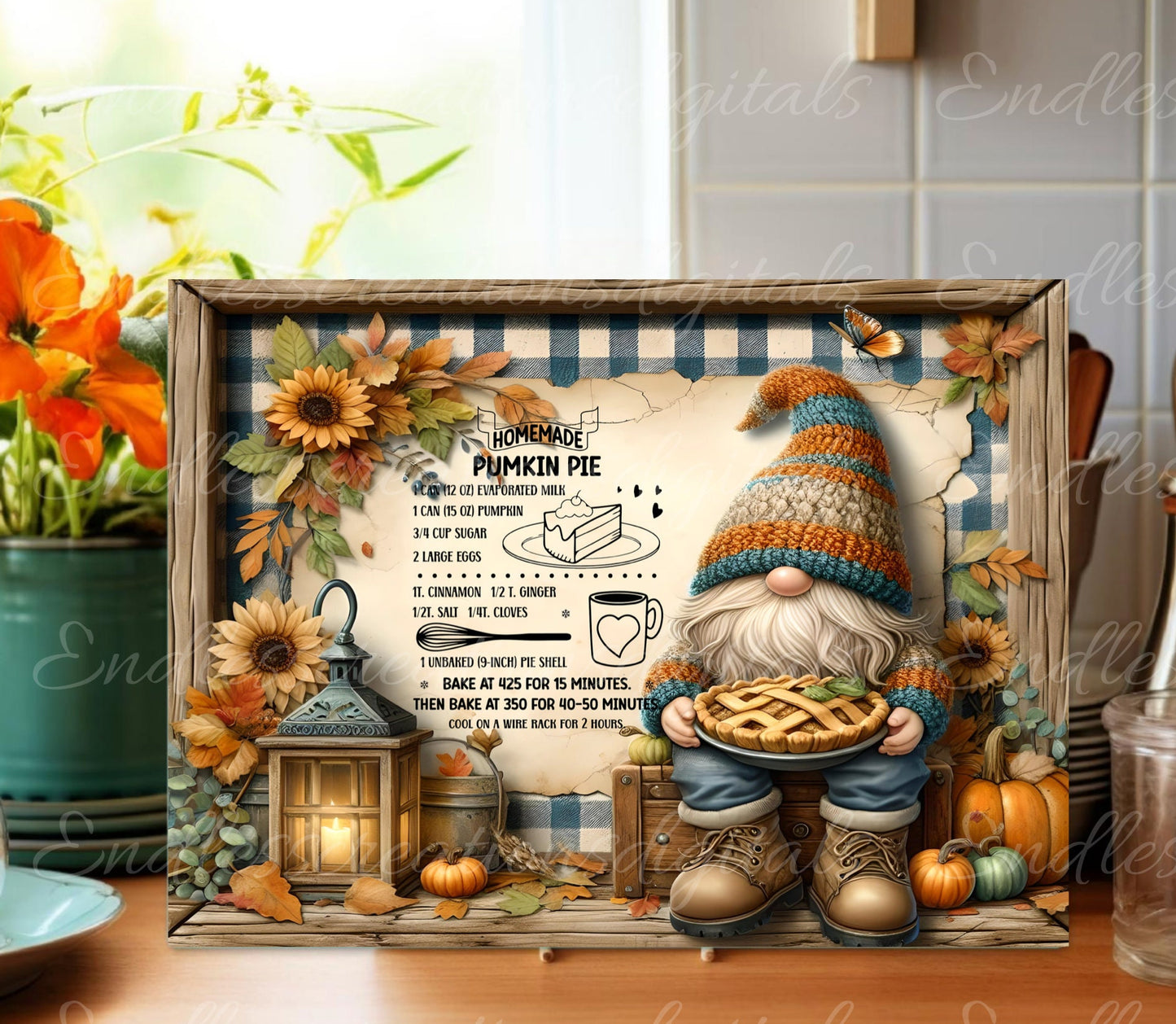 PUMPKIN GNOME CUTTING board sublimation sublimation high resolution 2 files, 1 add your own text