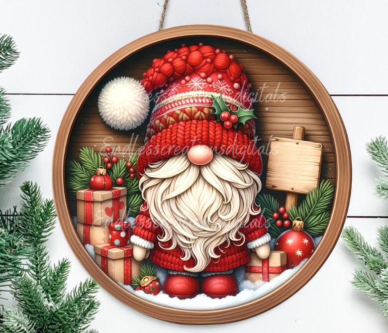 SANTA STOPS HERE door hanger, wreath sign, round cutting board, for sublimation high resolution, 2 files for download, 1 add your own text