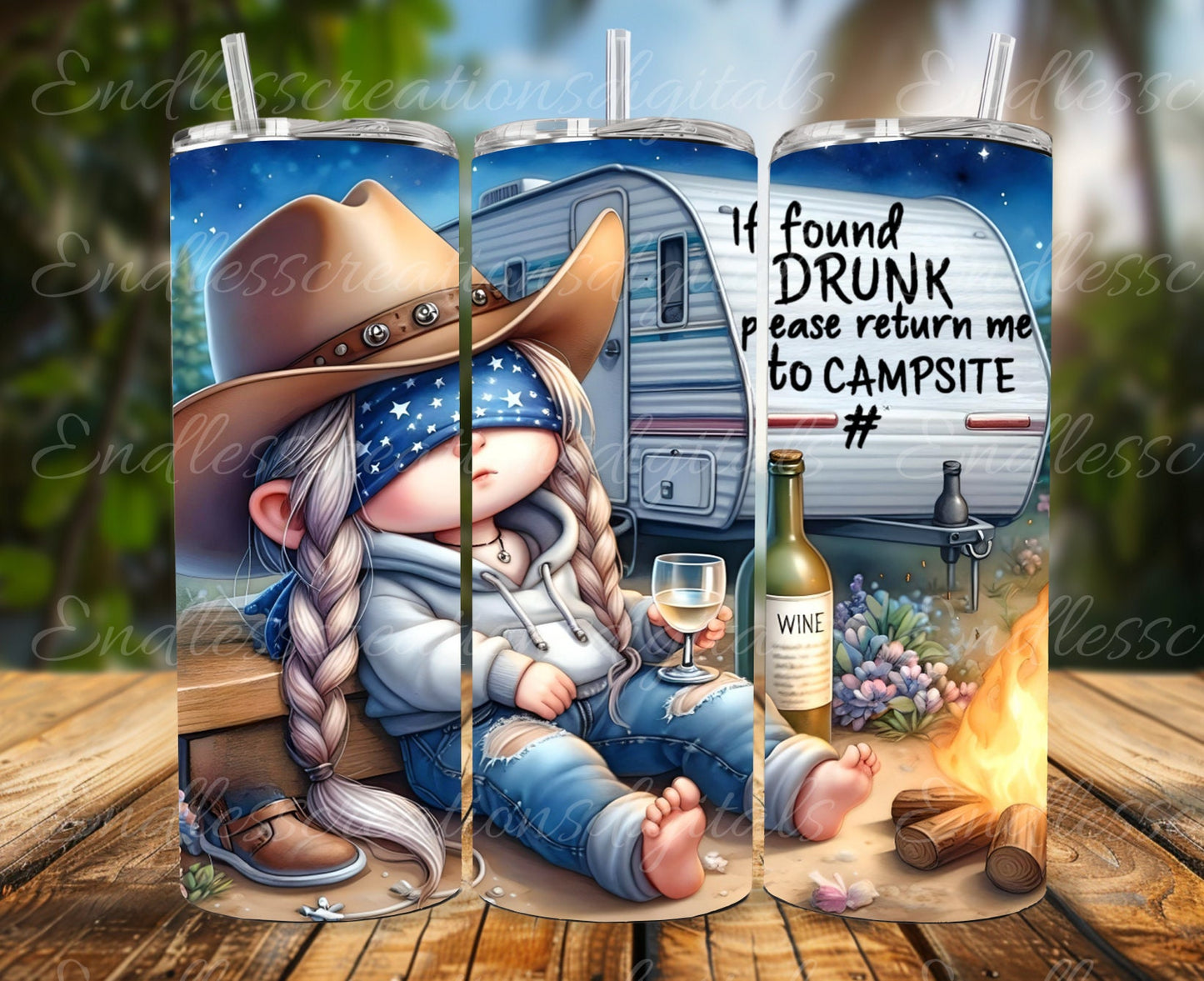 CAMPING TUMBLER SUBLIMATION design for 20 oz tumbler, high quality 300 Dpi, 2 files for download, 1 add your own text