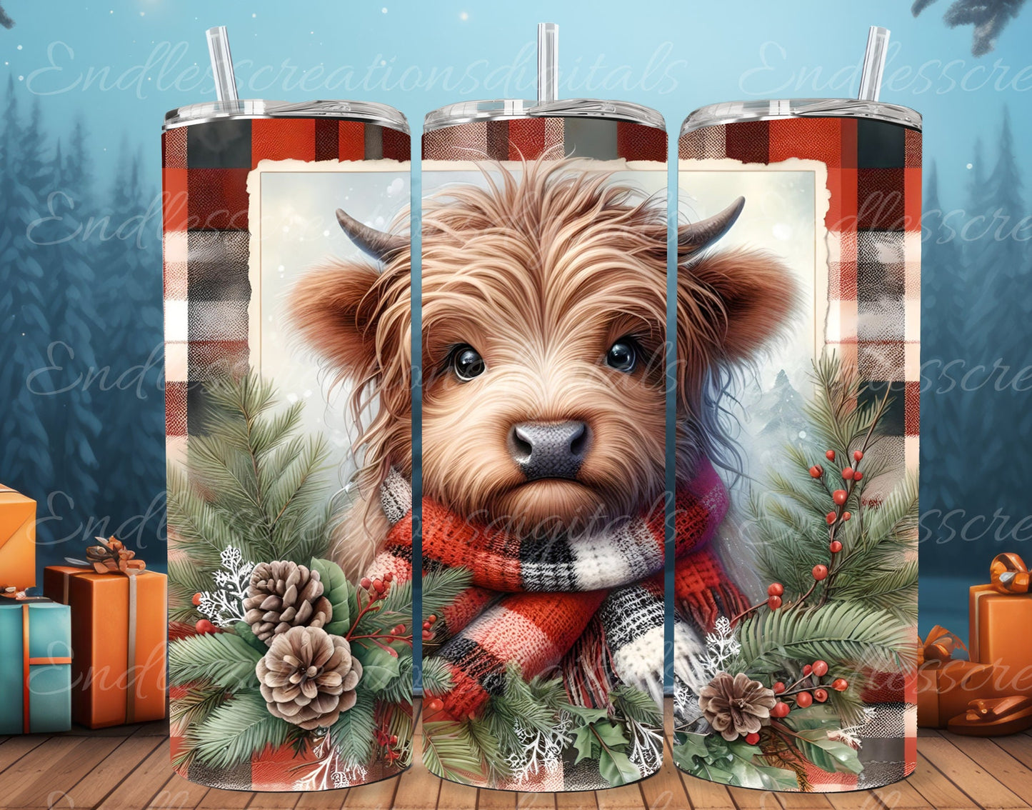 HIGHLAND COW TUMBLER sublimation design for 20 oz tumbler, high quality 300 Dpi