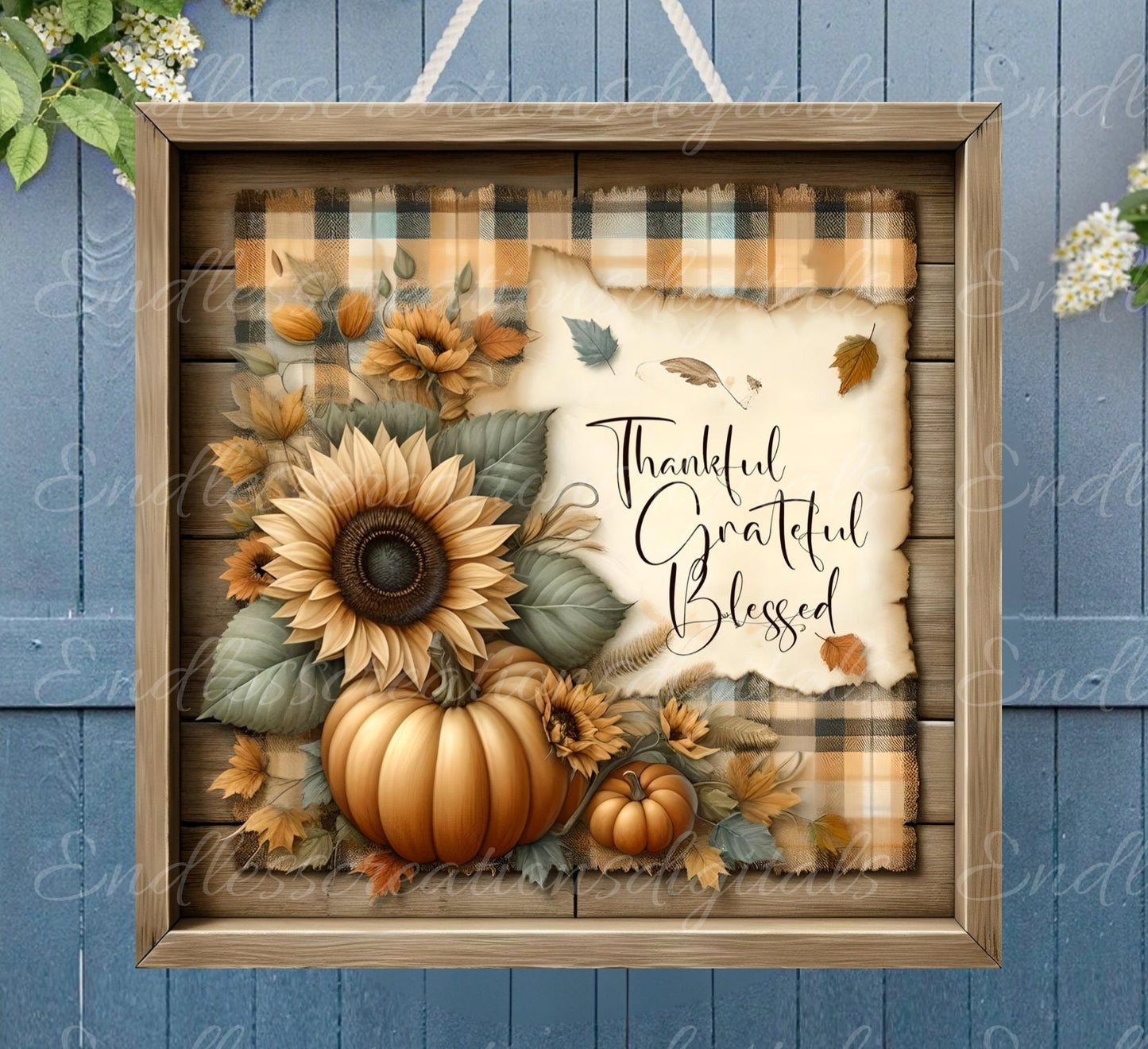 FALL THANKFUL GRATEFUL BLESSED SQUARE