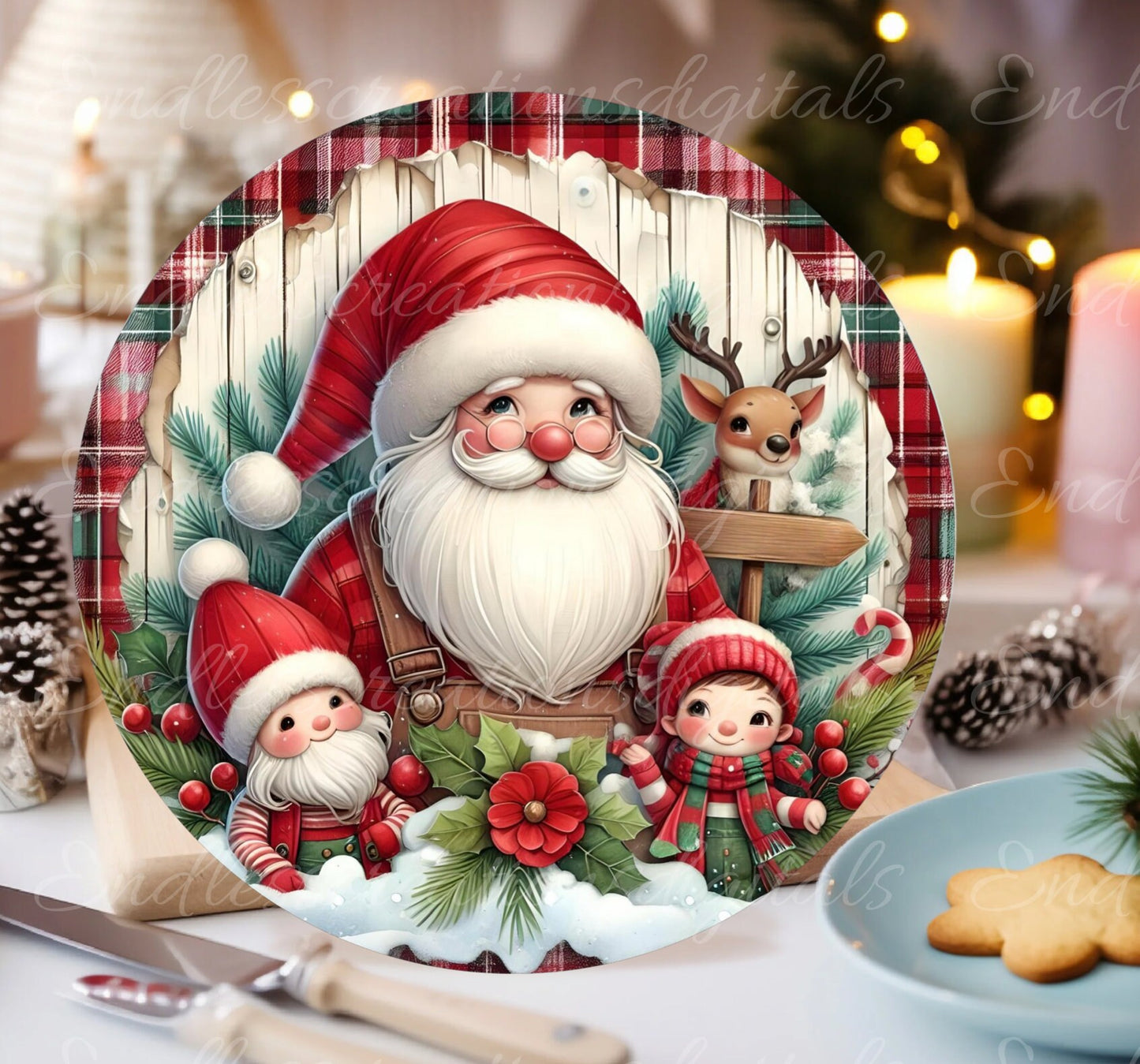 SANTA ELVES REINDEER CHRISTMAS