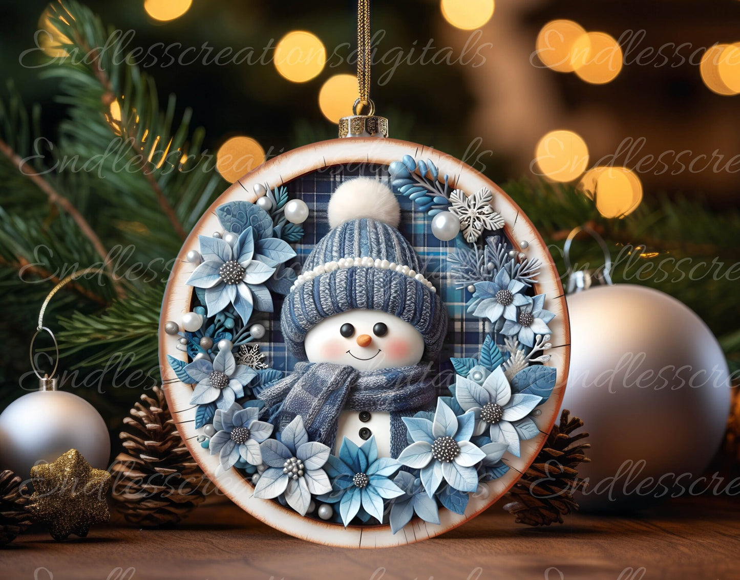 BLUE SNOWMAN WINTER ROUND