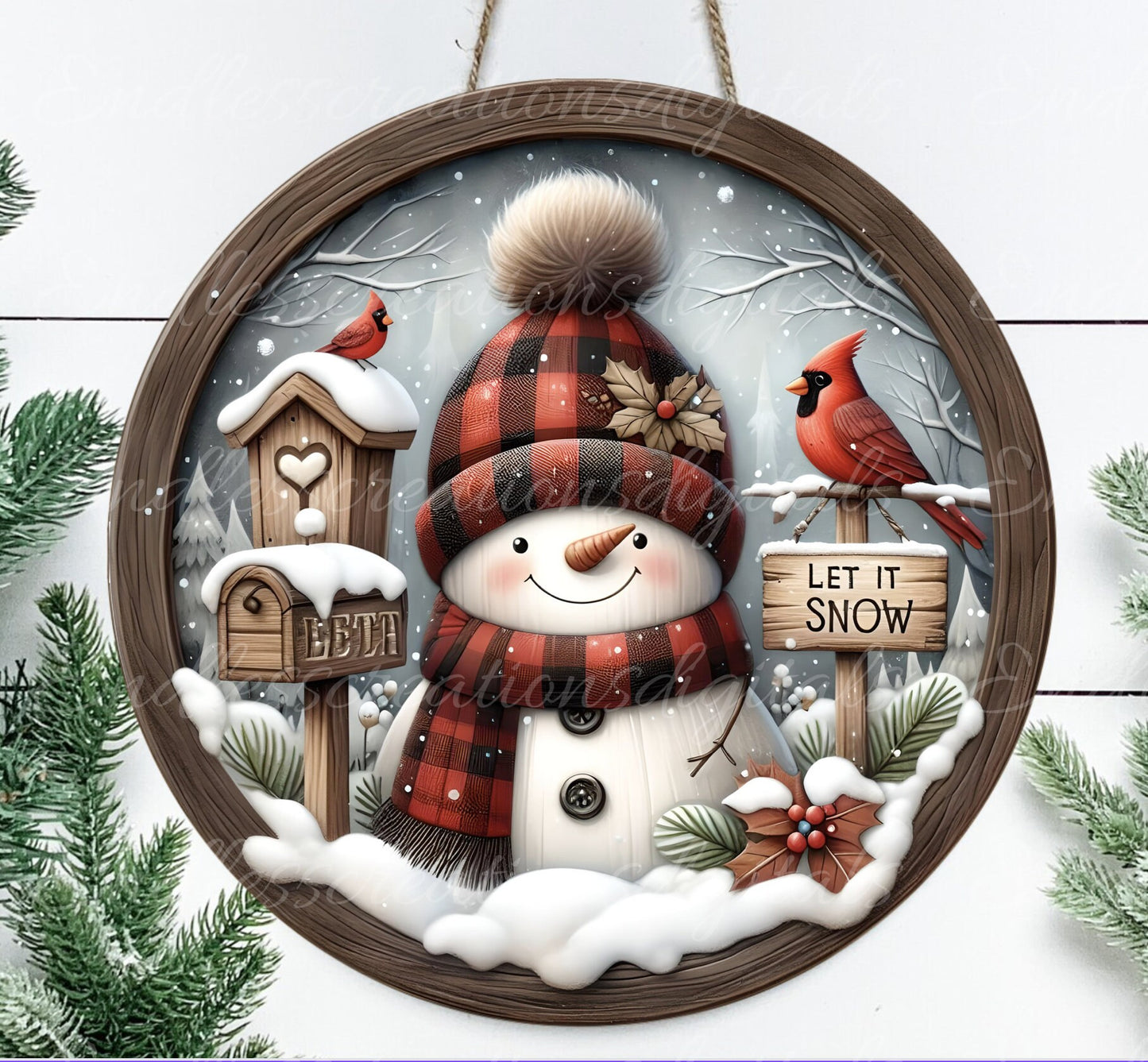 WINTER SNOWMA DOOR hanger, wreath sign, round cutting board png, for sublimation high resolution, 2 files for download, 1 add your own text