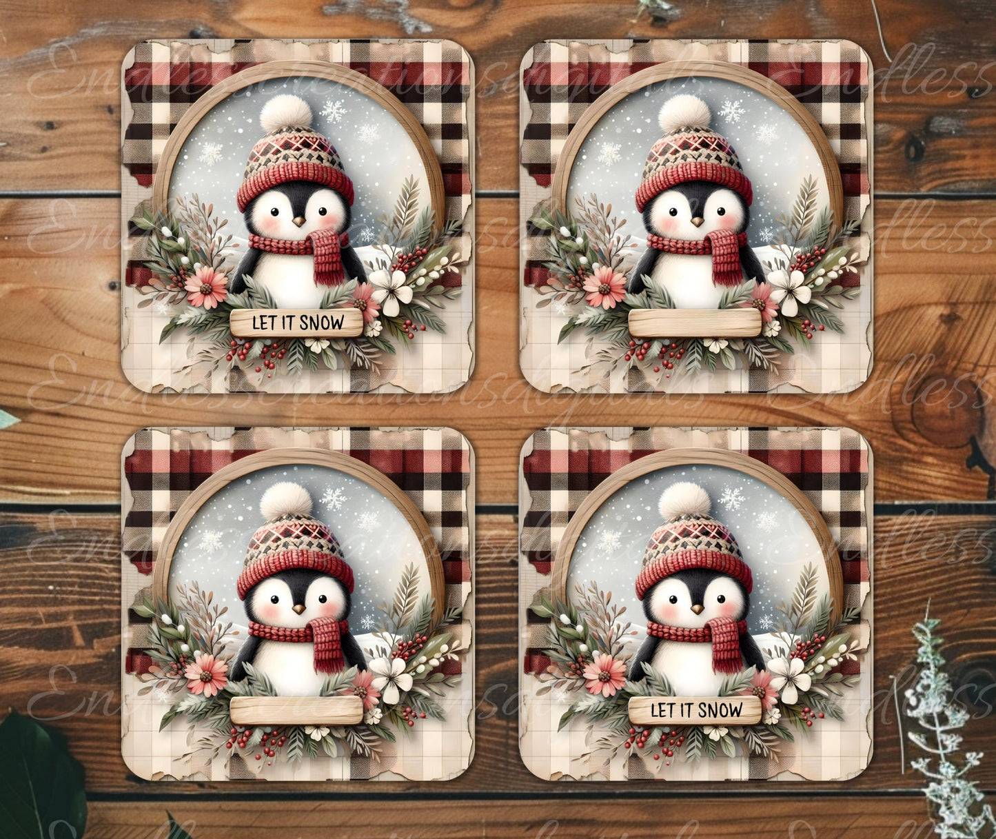 RUSTIC LET IT SNOW WINTER