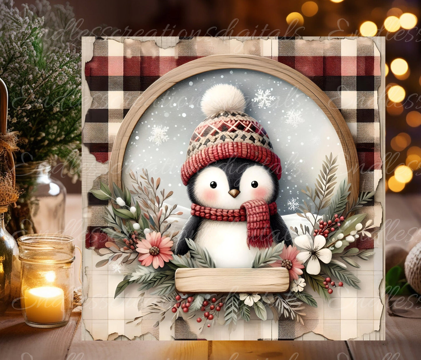 RUSTIC LET IT SNOW WINTER
