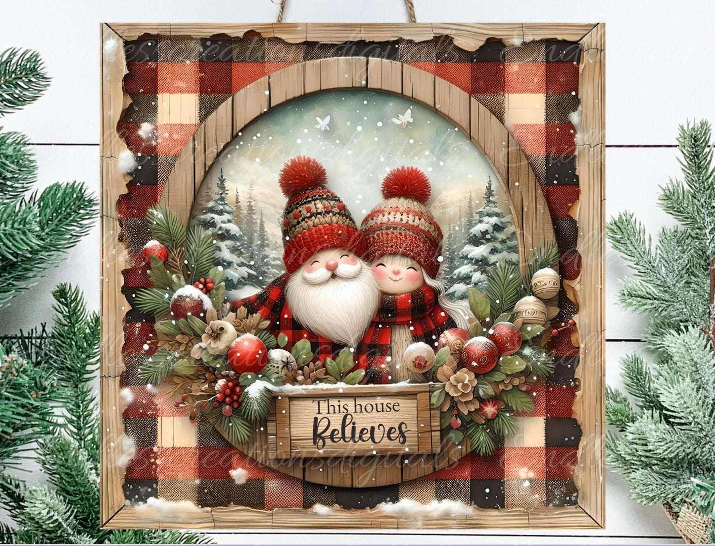 SANTA, MRS CLAUS square door hanger, wreath sign, square cutting board, coaster png, for sublimation high resolution, 2 files, 1 blank