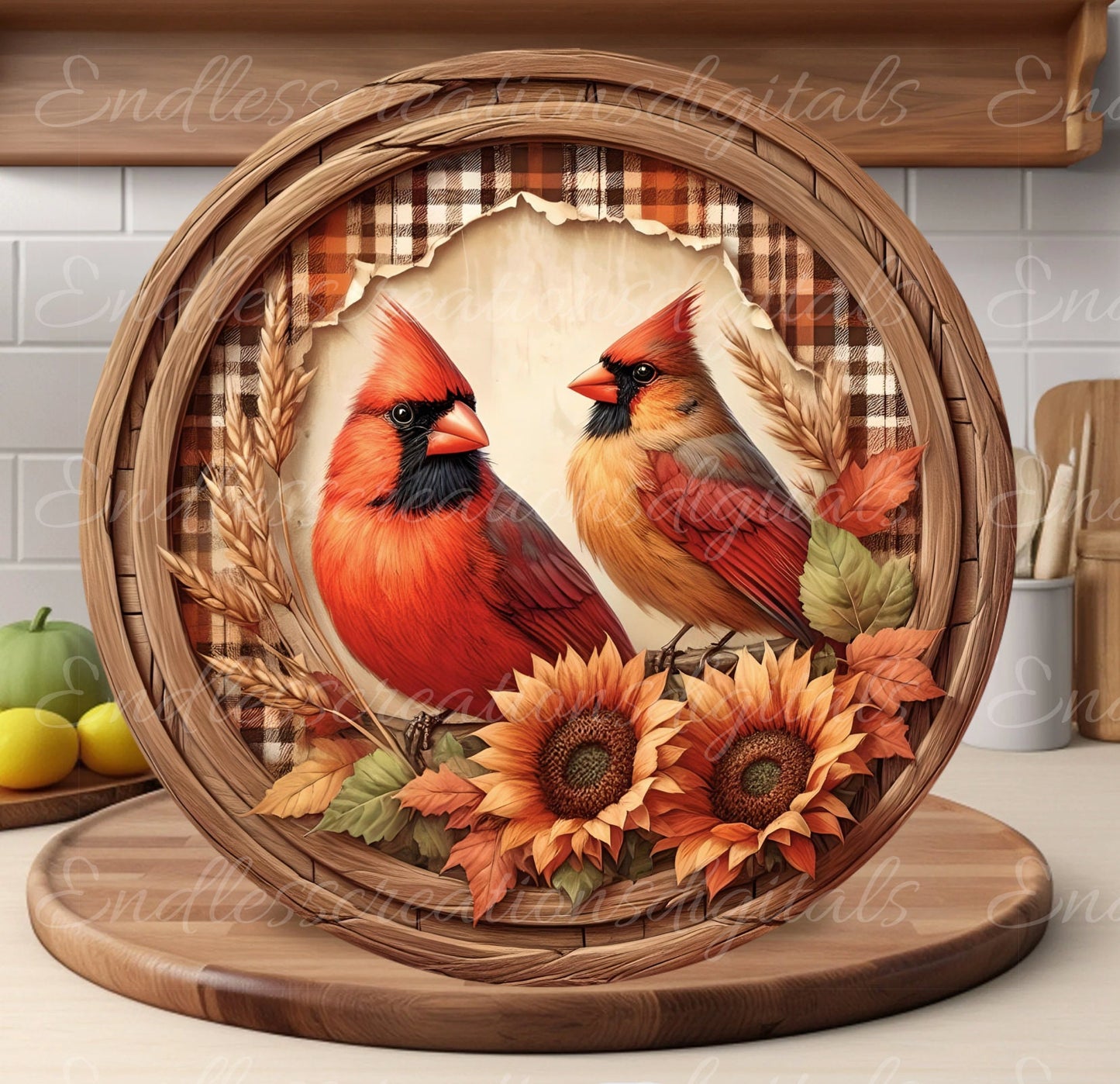 FALL CARDINAL PAIR ROUND