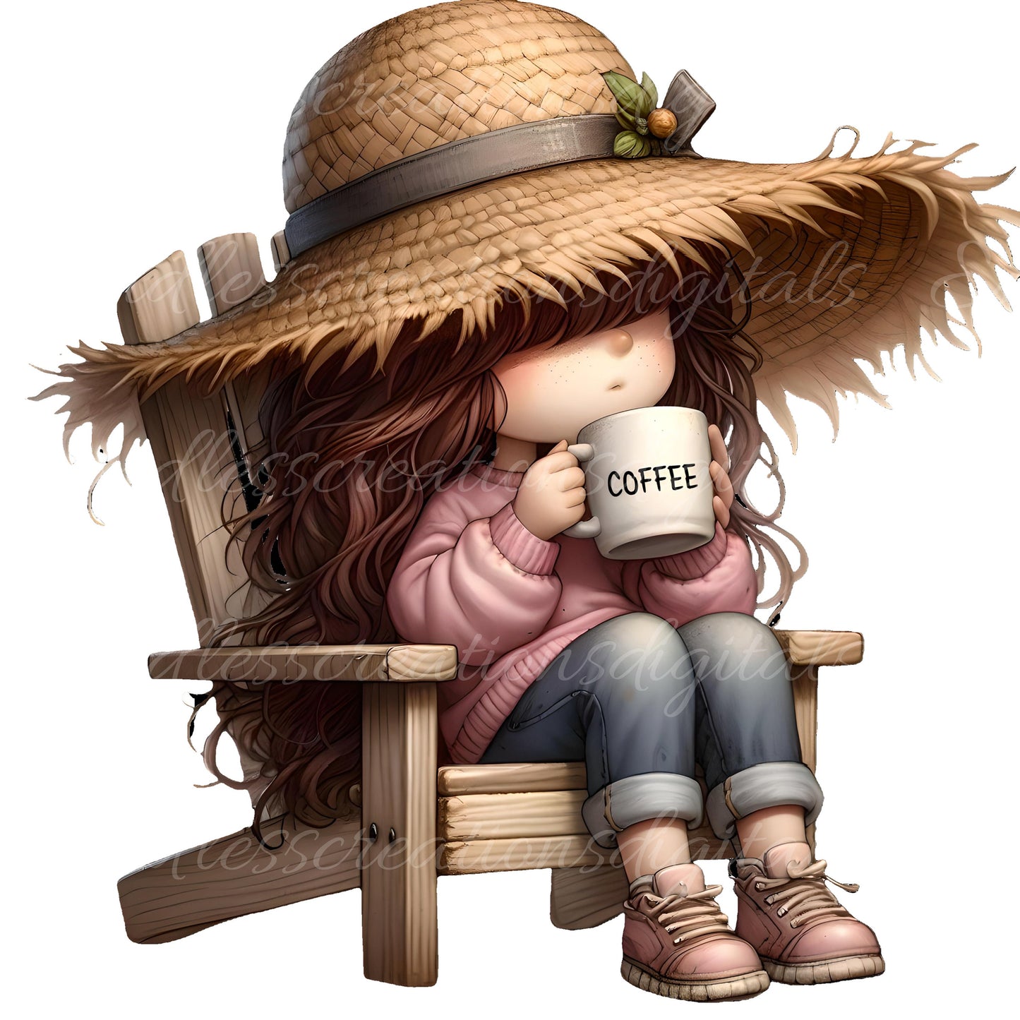 ADIRONDACK CHAIR CAMPING GIRLS sublimation package high definition 300png, transparent package of 5