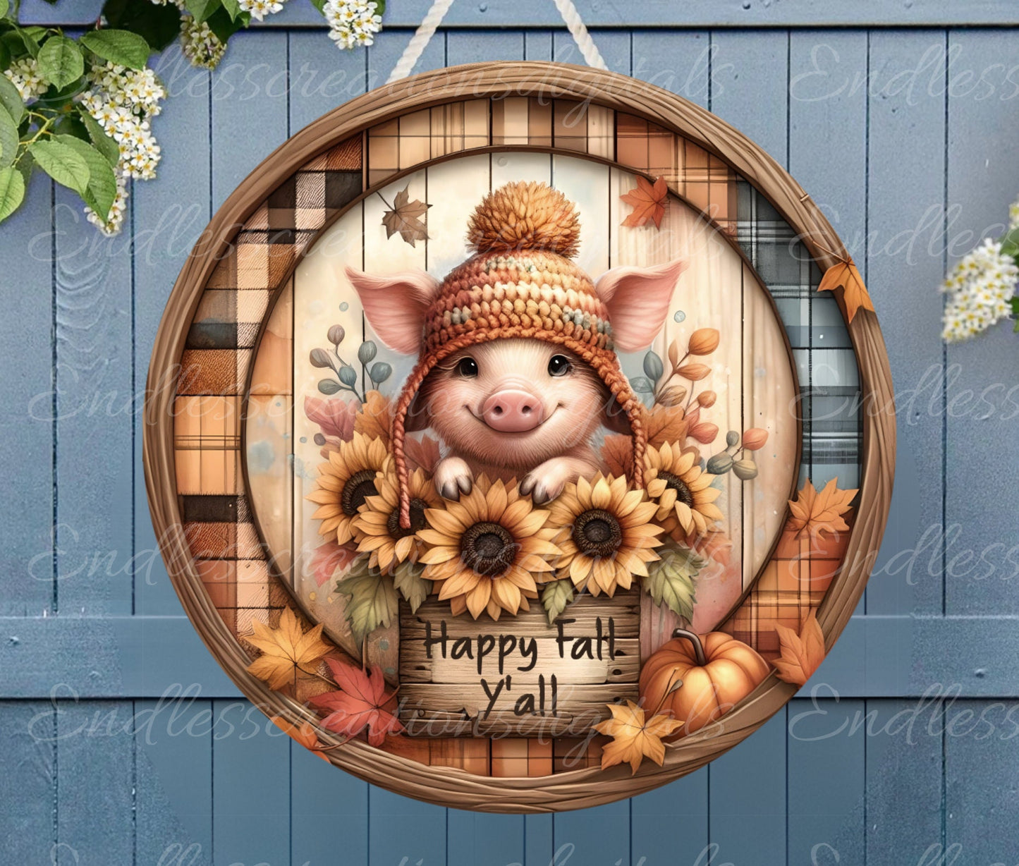 FALL PIG SUBLIMATION ROUND