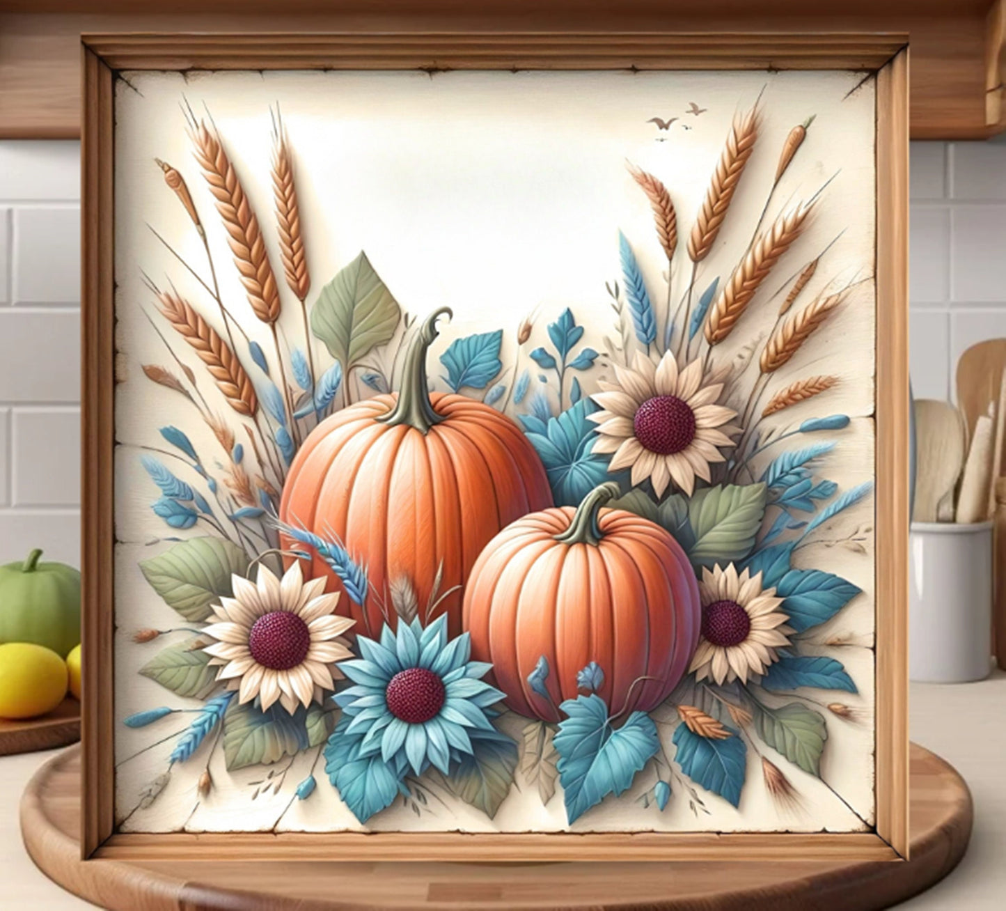 FALL DOOR HANGER, wreath sign, square cutting board png, for sublimation high resolution 2 files for download, 1 add your own text