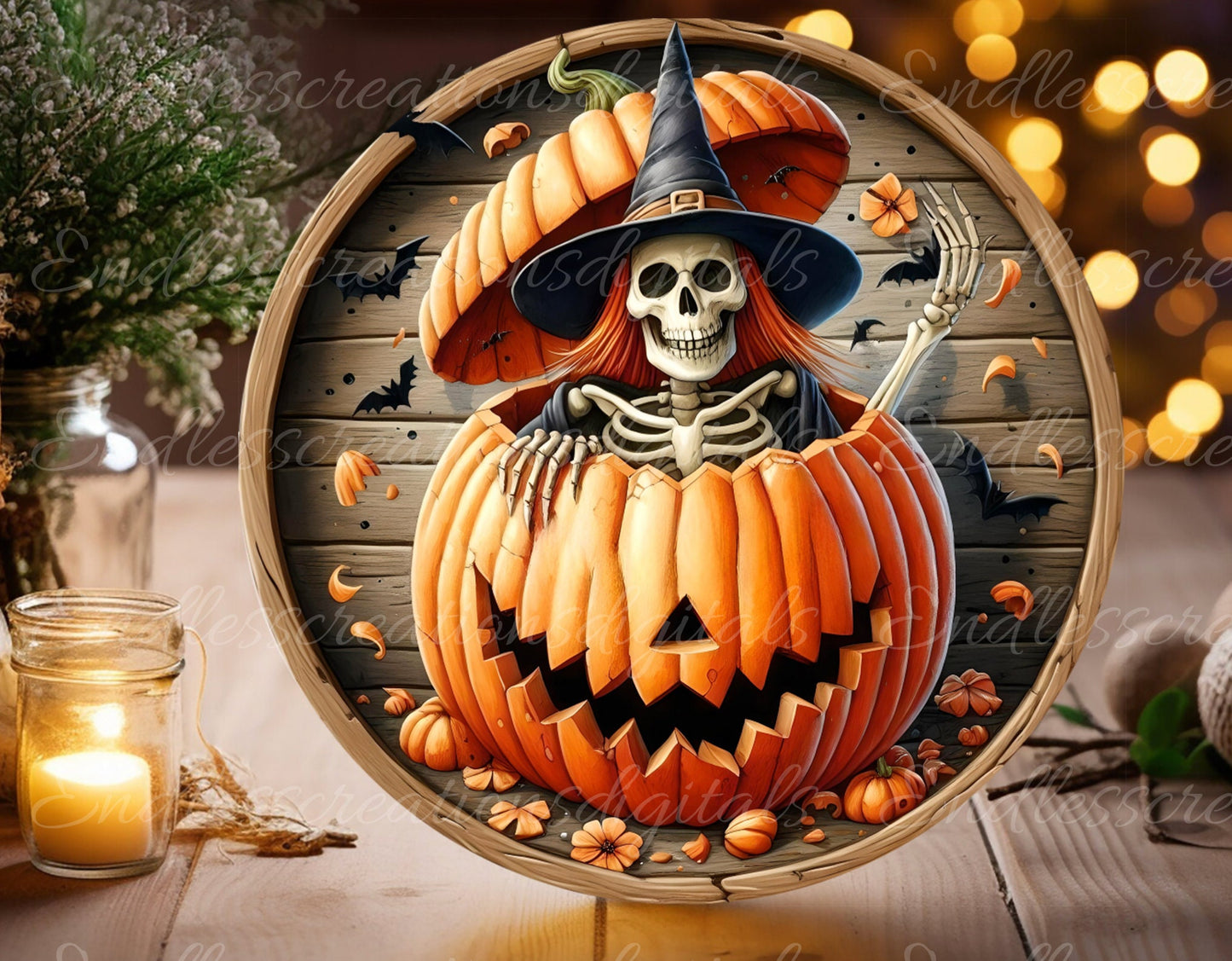 HALLOWEEN FALL ROUND DOOR HANGER