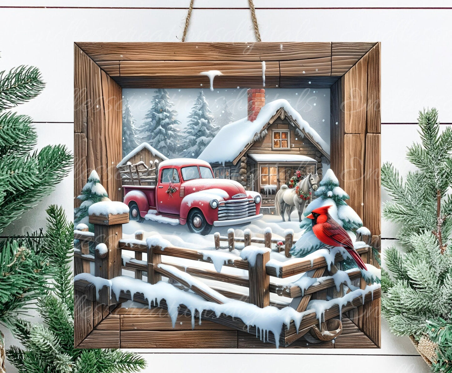 WINTER RED TRUCK