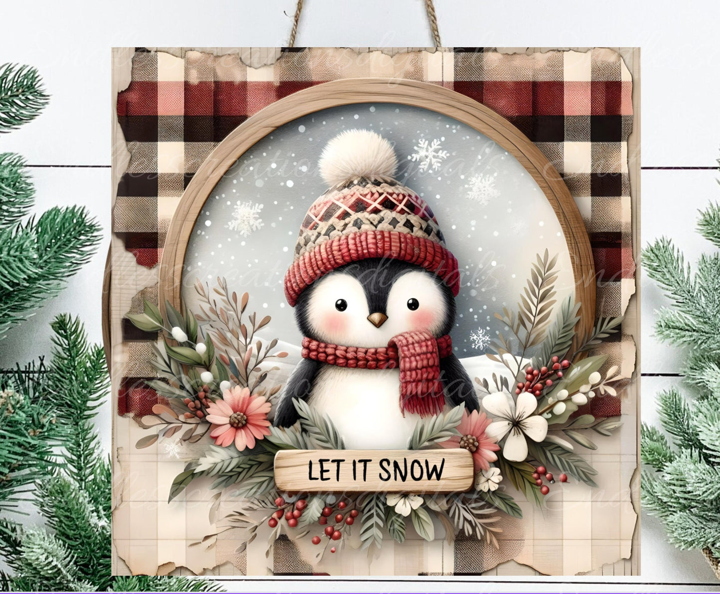 RUSTIC LET IT SNOW WINTER