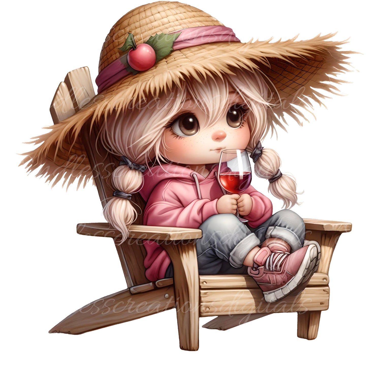ADIRONDACK CHAIR CAMPING GIRLS sublimation package high definition 300png, transparent package of 5