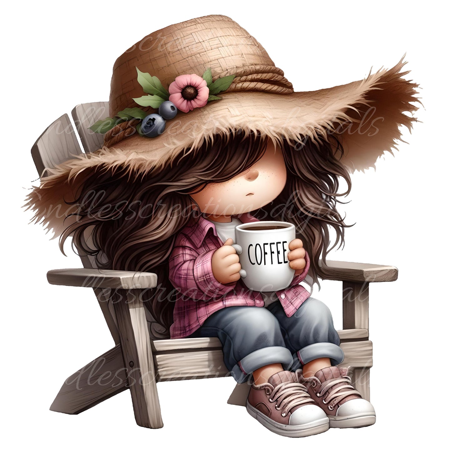 ADIRONDACK CHAIR CAMPING GIRLS sublimation package high definition 300png, transparent package of 5