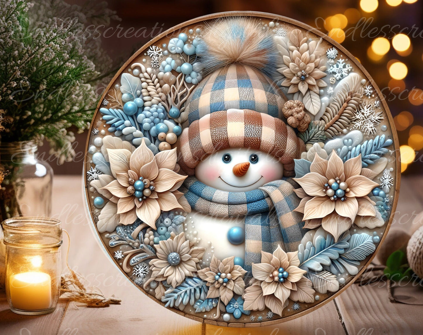 WINTER SNOWMAN ROUND