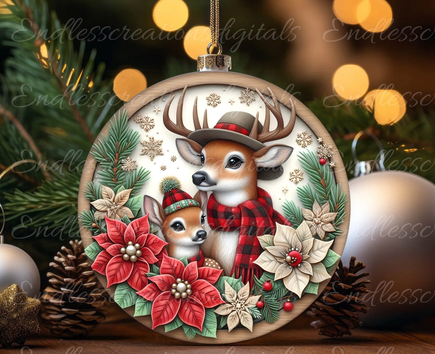 BUFFALO PLAID deer round door hanger, wreath sign, round cutting board, coasters etc. png, for sublimation high resolution, can be resized