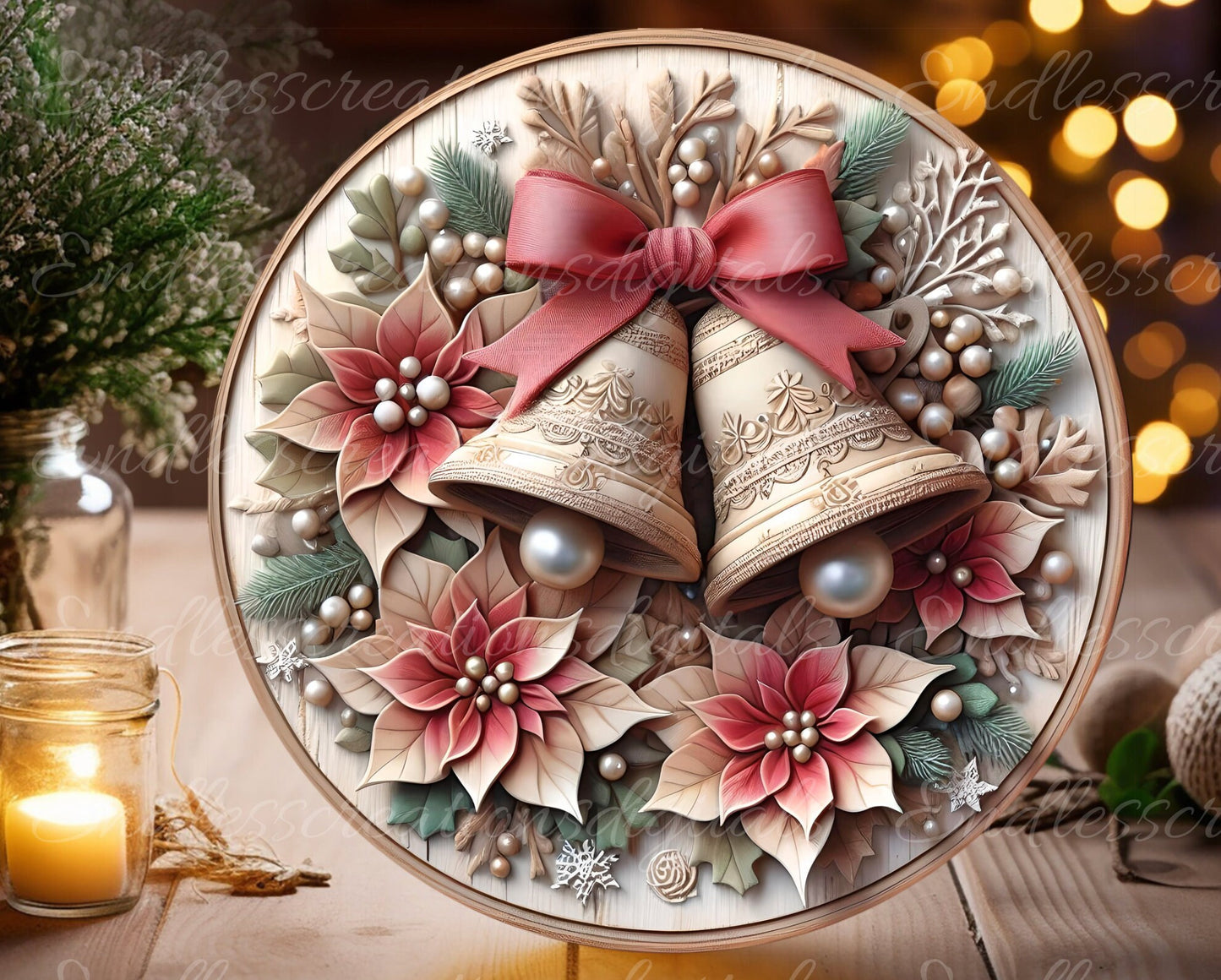PINK GOLD WINTER BELLS ROUND