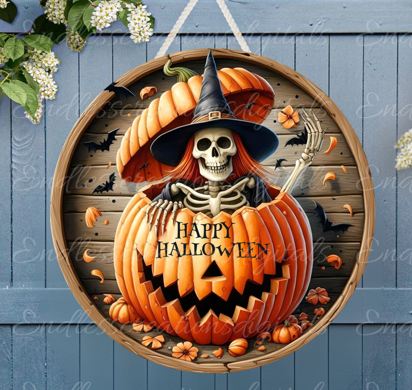HALLOWEEN FALL ROUND DOOR HANGER