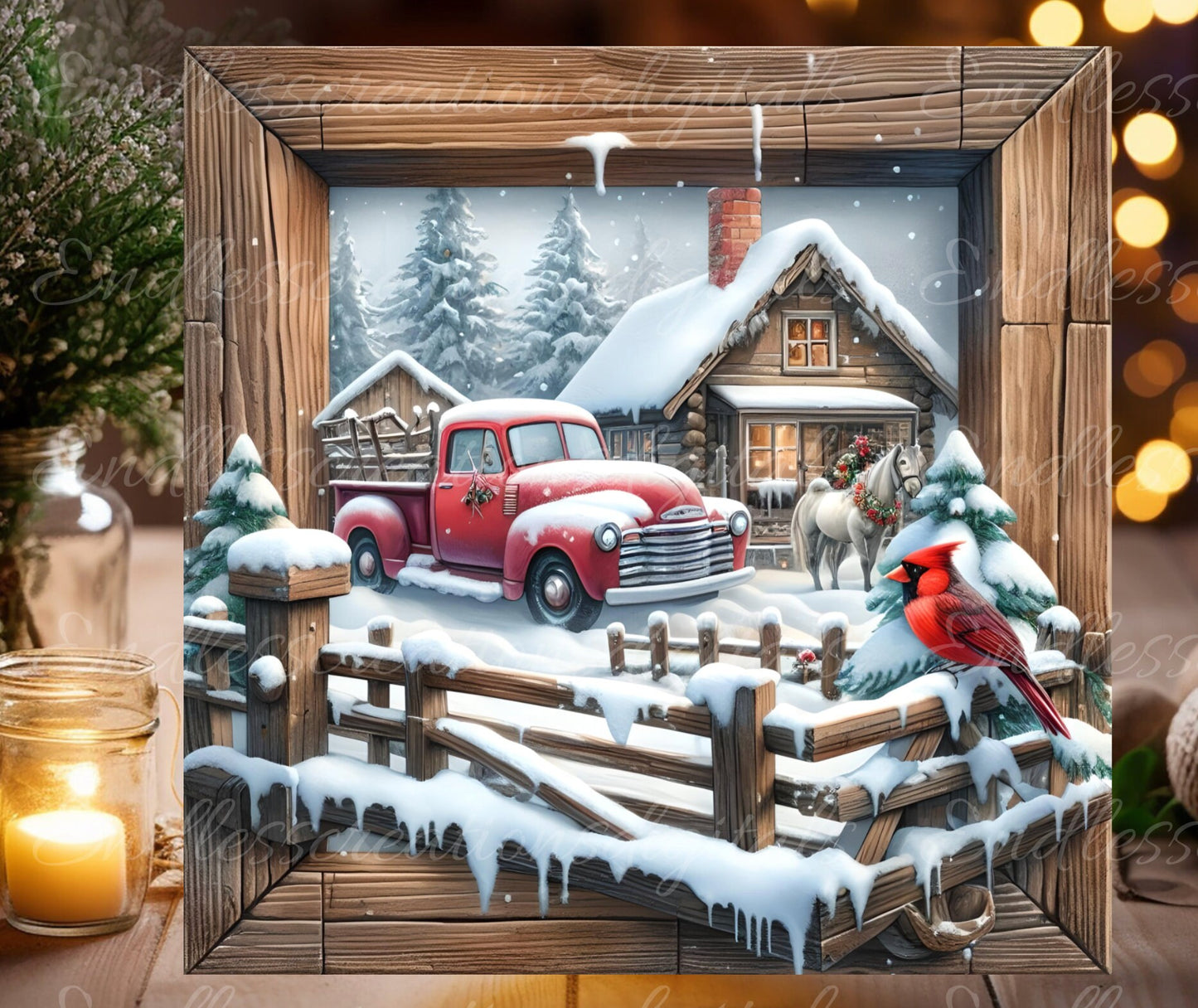 WINTER RED TRUCK