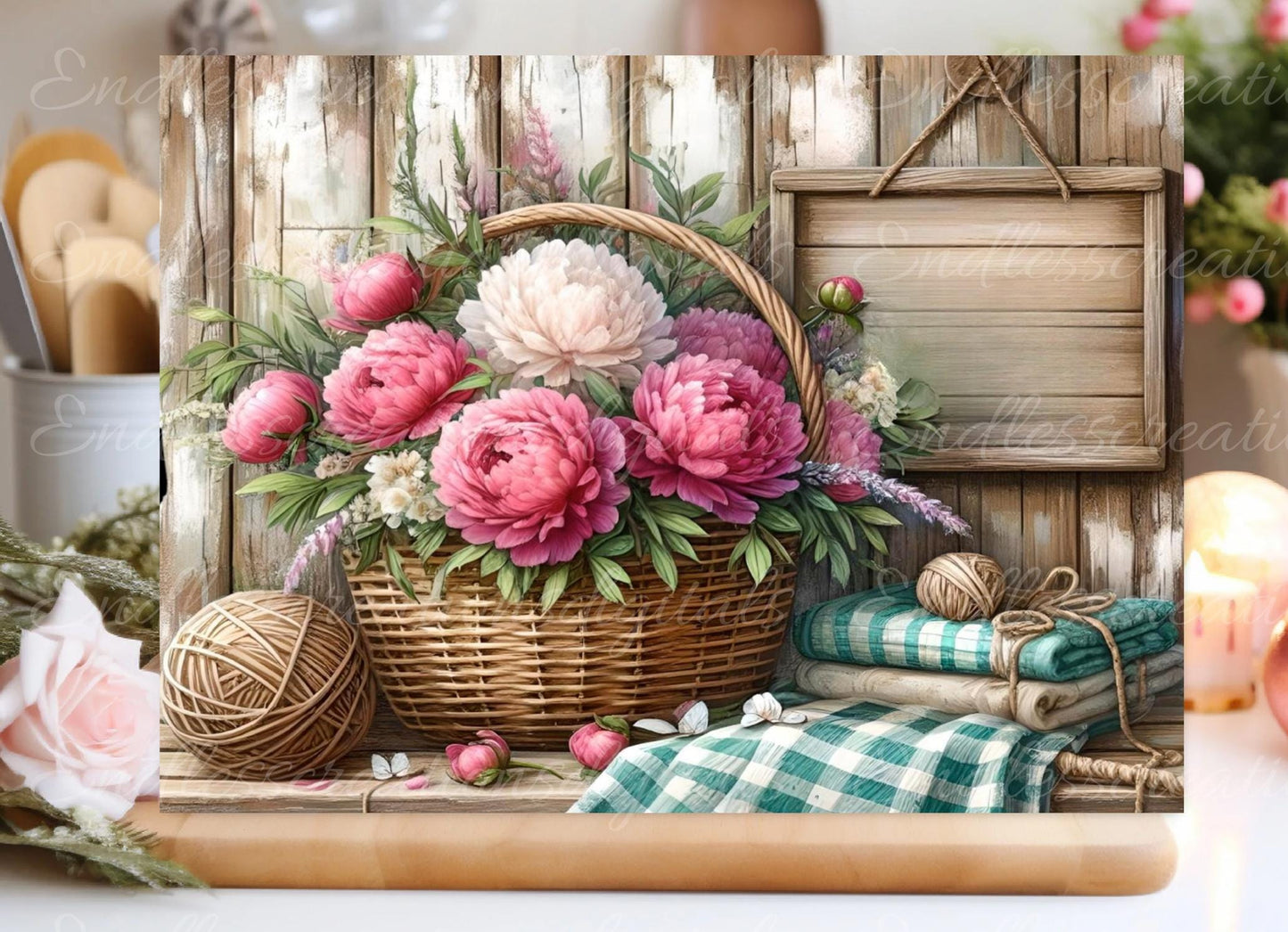 FLORAL CUTTING BOARD sublimation sublimation high resolution, 1 file for download that you can personalize with your own text!