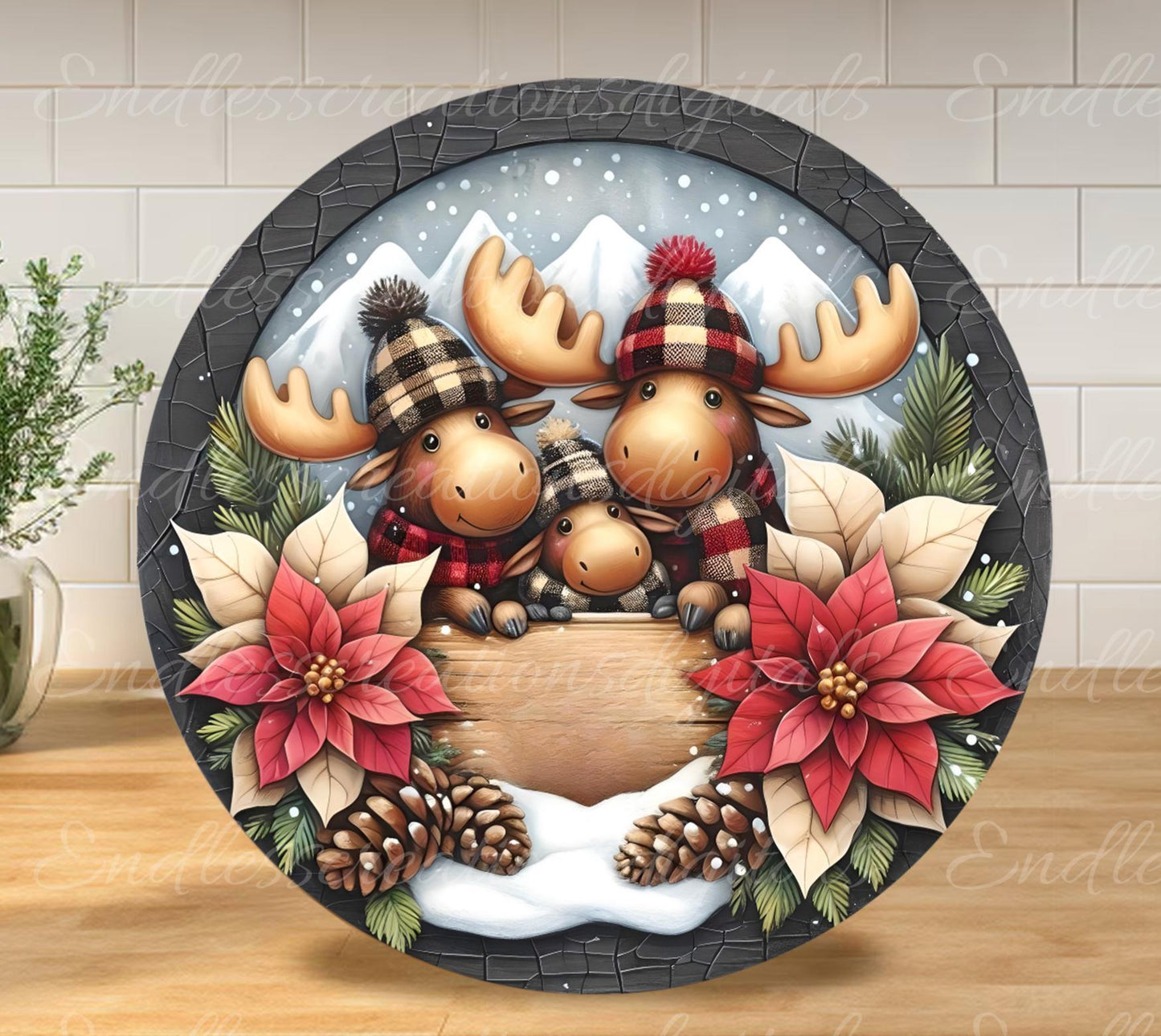 CHRISTMAS PLAID MOOSE