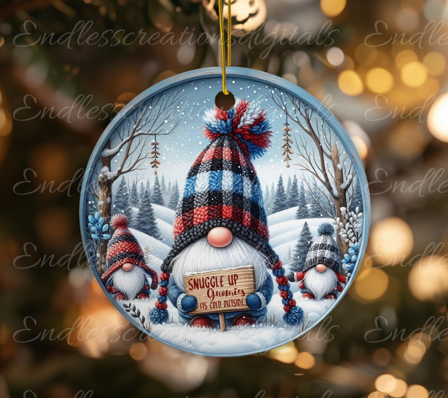 SNUGGLE UP GNOMIES Door hanger, wreath sign, round cutting board, ornament, resize, sublimation high resolution 2 files, 1 add own text