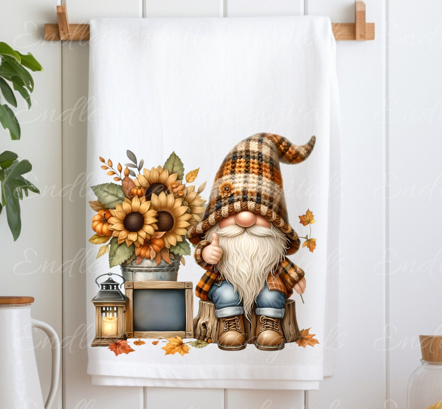 FALL GNOMES pillow covers, tea towel, tote bags etc. sublimation package of 5 high definition 300 Dpi, transparent