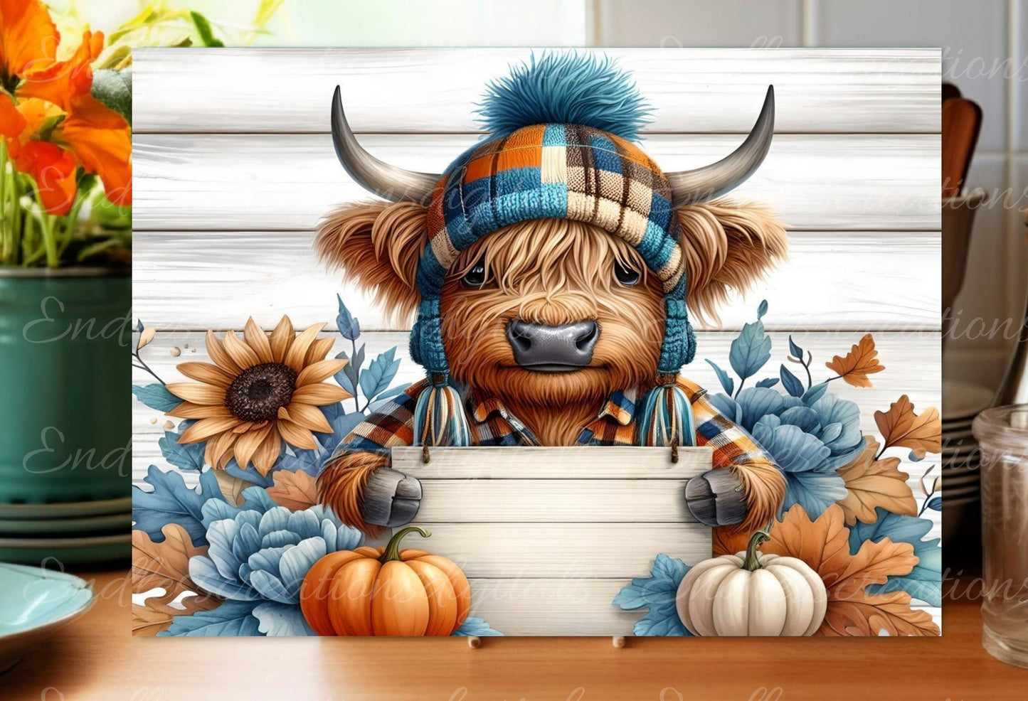 HIGHLAND COW CUTTING board sublimation sublimation high resolution, 2 files for download, 1 add your own text, can be resized