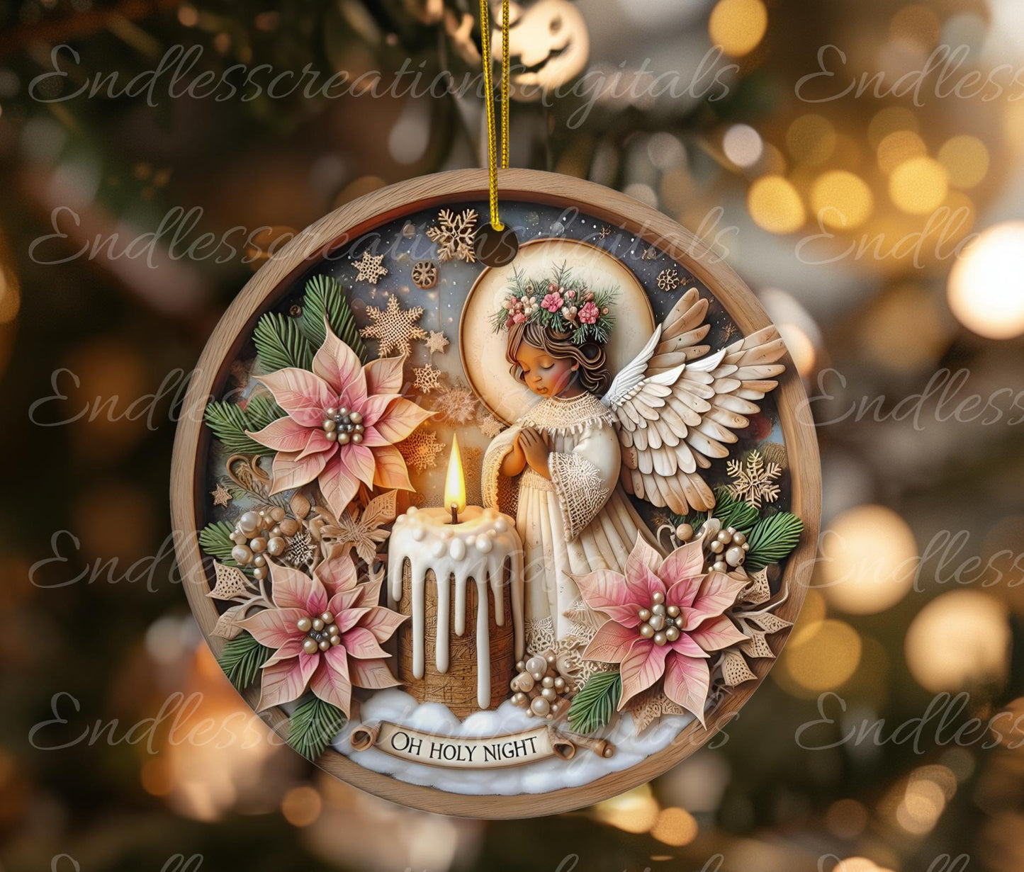AFRICAN AMERICAN ANGEL round door hanger, wreath sign, round cutting board, coasters etc. png, sublimation high resolution, can be resized