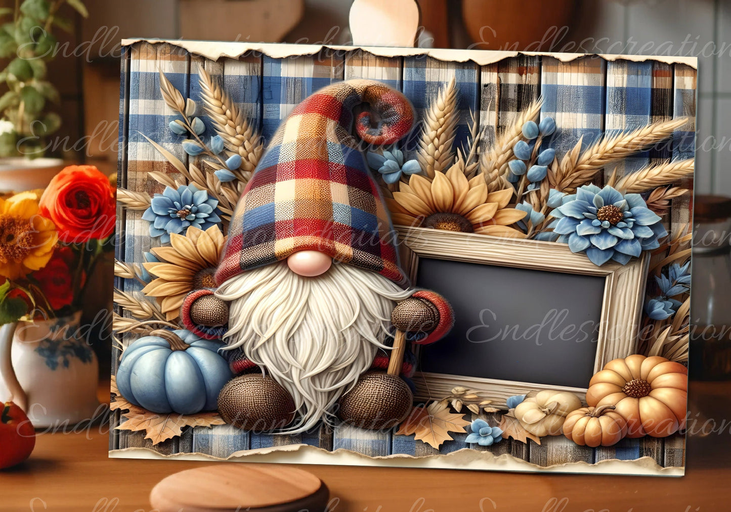 FALL GNOME CUTTING board sublimation sublimation high resolution, 2 files for download, 1 add your own text, can be resized