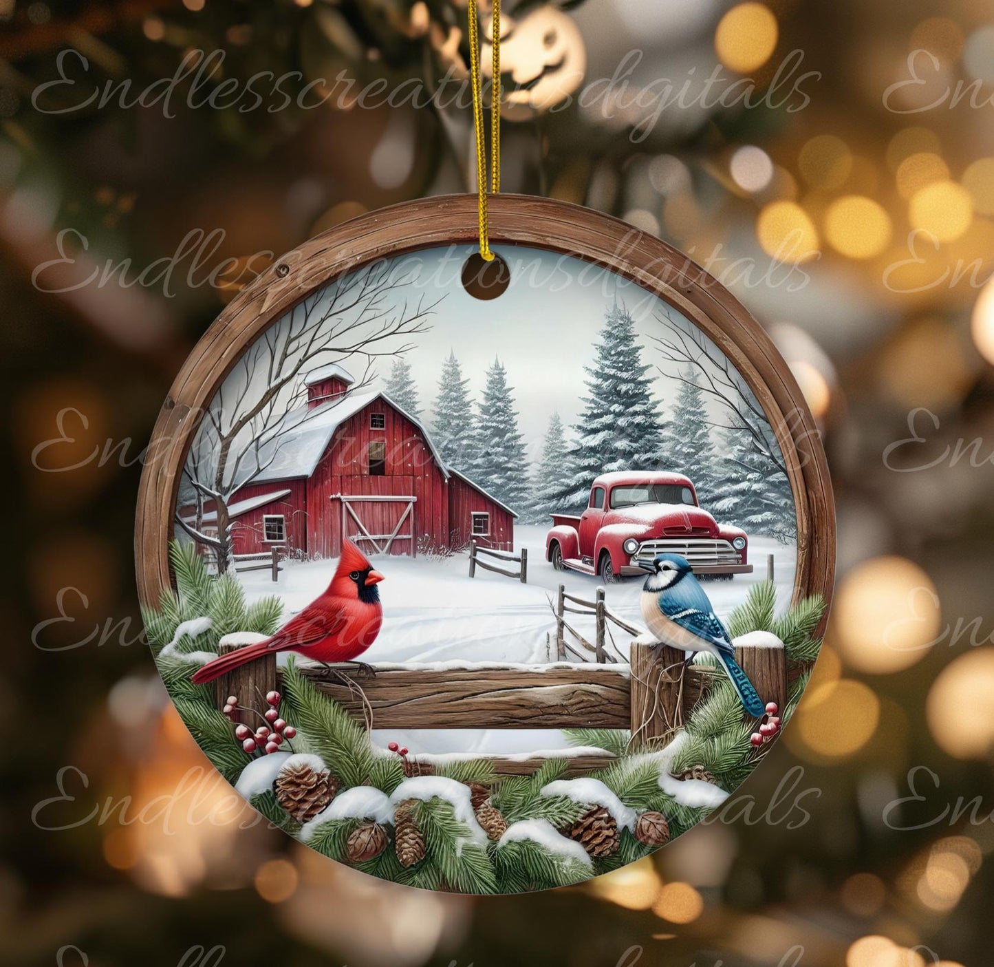 WINTER CARDINAL Door hanger, wreath sign, round cutting board ornament, resize, sublimation high resolution 2 files 1 add own text