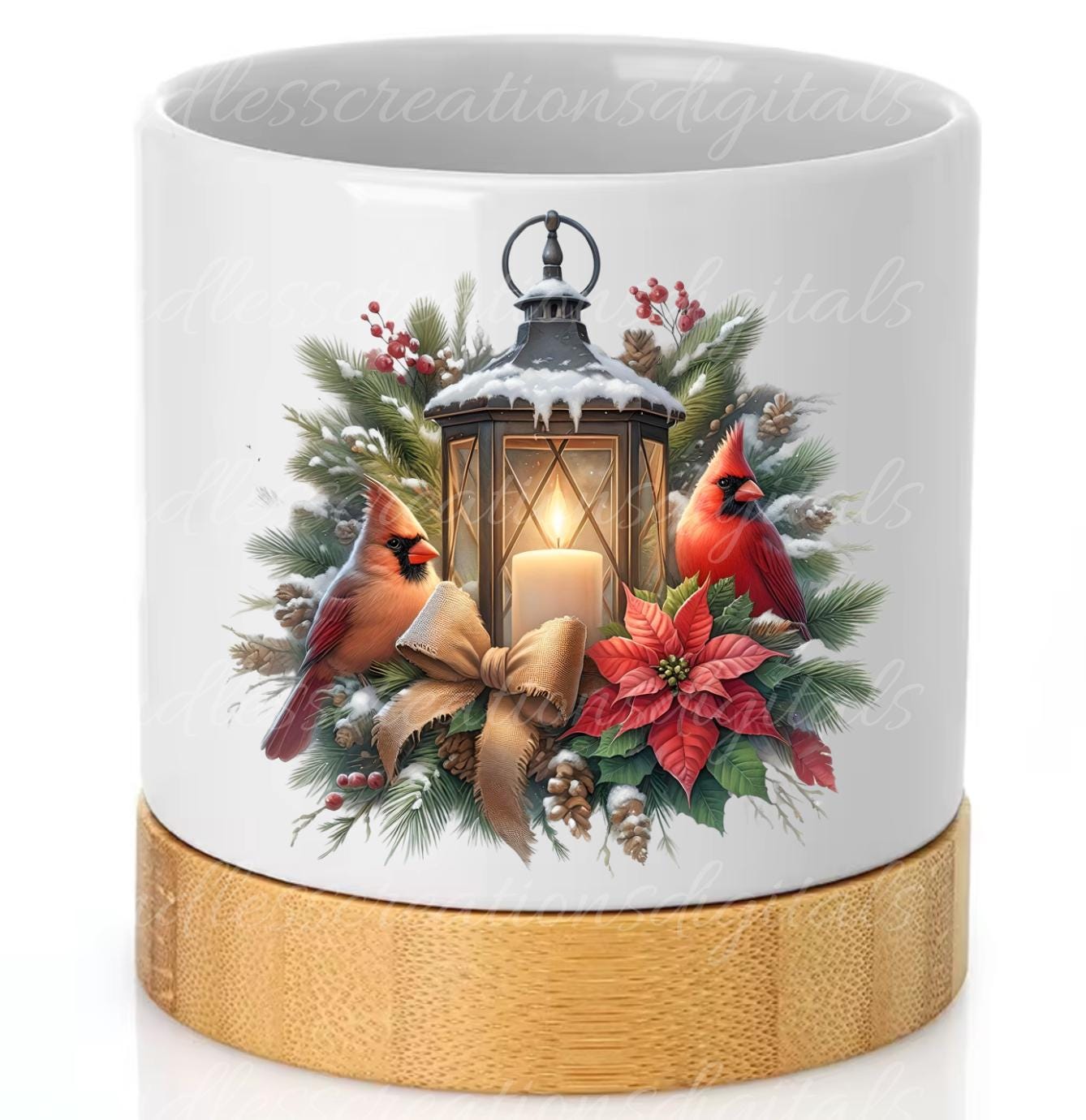 LANTERN CARDINALS PILLOW CHRISTMAS TRANSPARENCIES