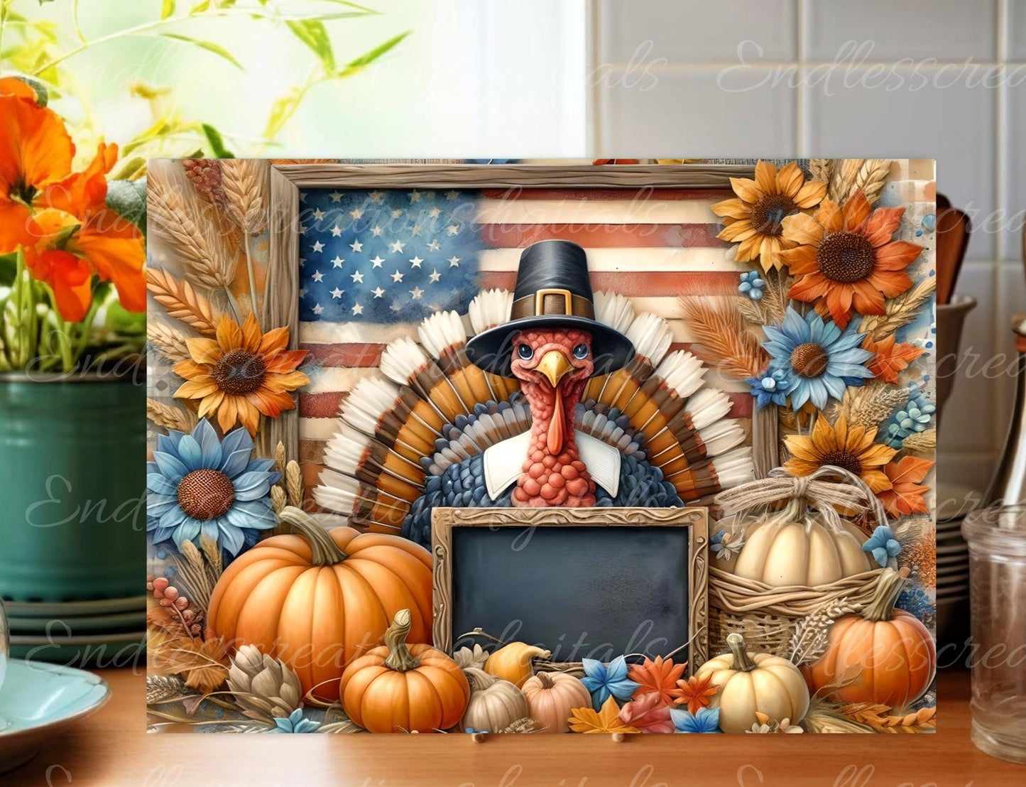 TURKEY TIME CUTTING board sublimation sublimation high resolution 2 files, 1 add your own text