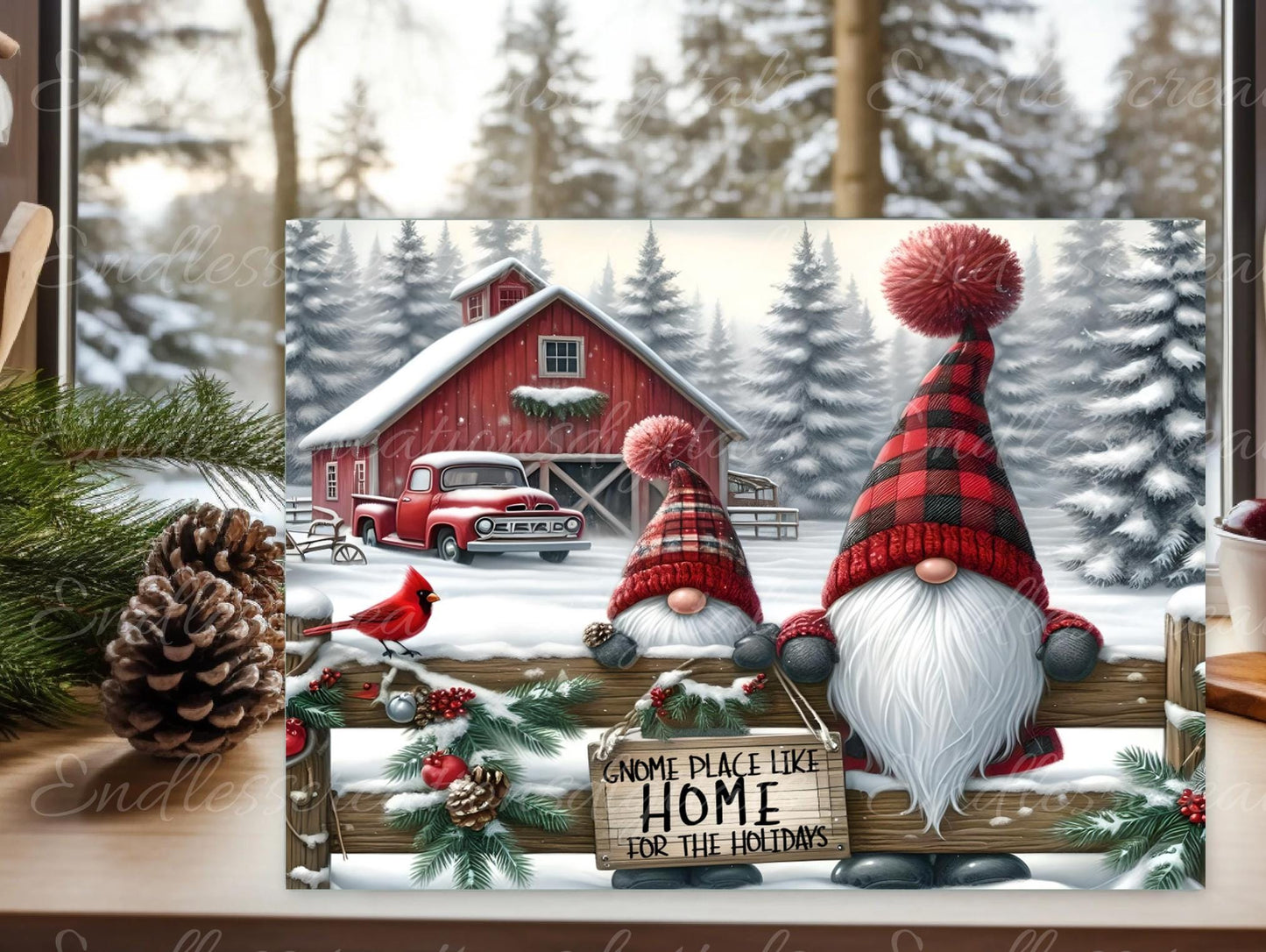 WINTER GNOMES cutting board sublimation sublimation high resolution, 2 files for download, 1 add your own text, can be resized