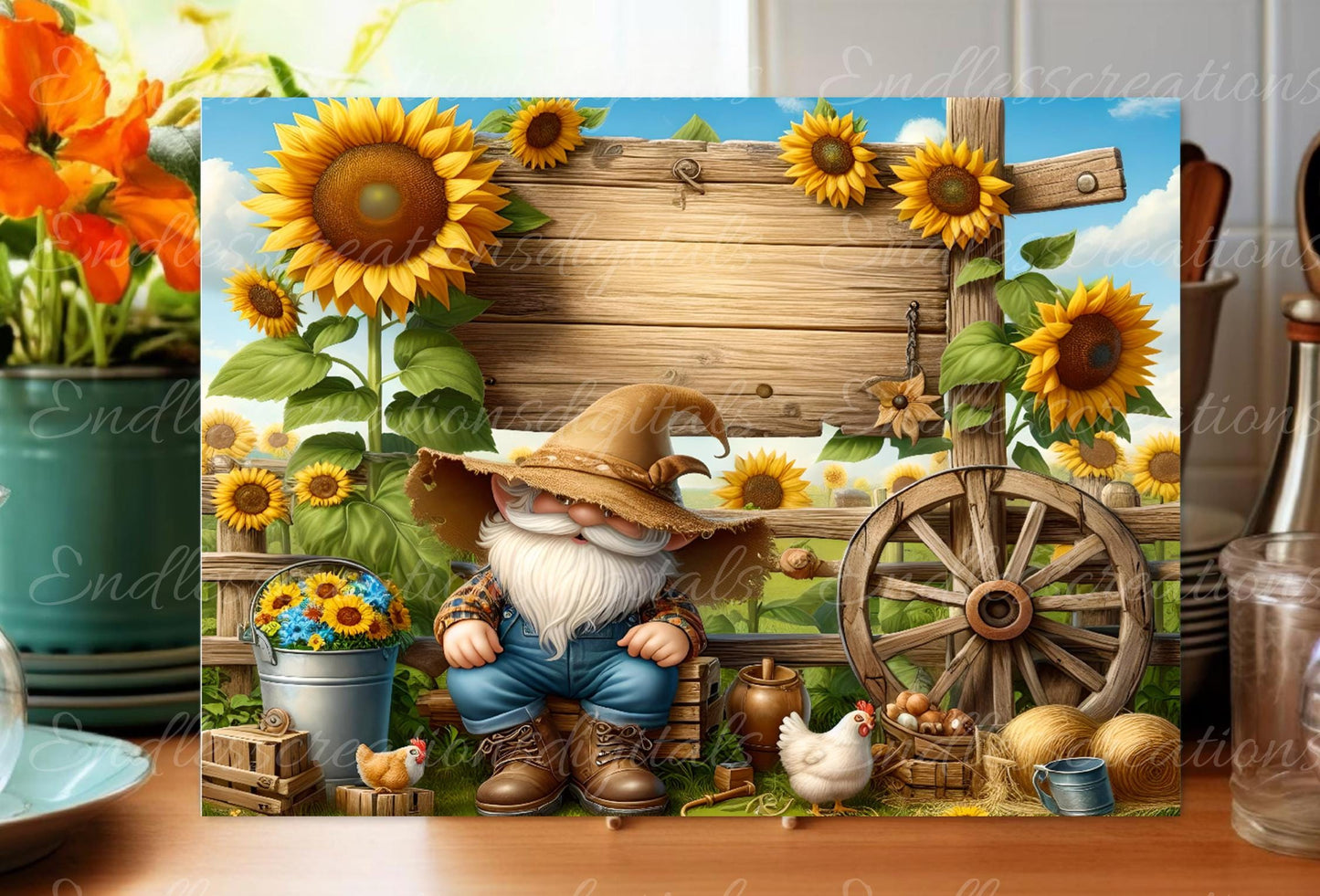 FARMER GNOME CUTTING Board sublimation sublimation high resolution 1 file add your own text