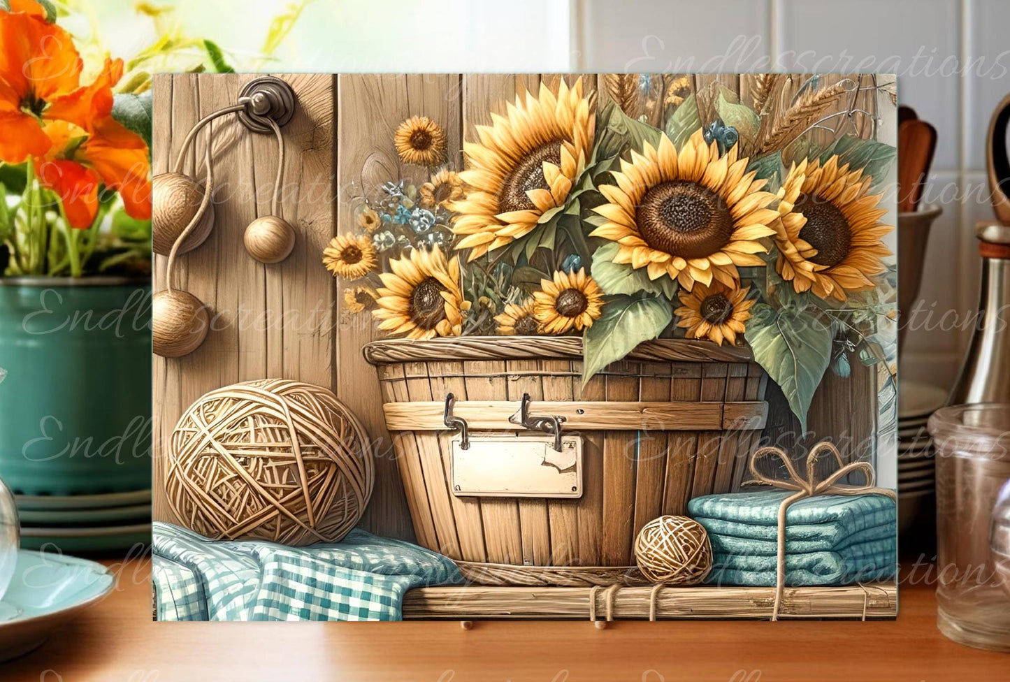 SUNFLOWER CUTTING BOARD sublimation sublimation high resolution 1 file add your own text