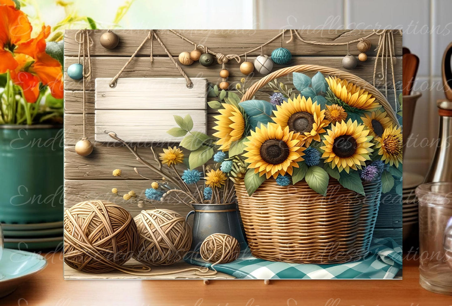 SUNFLOWER CUTTING BOARD sublimation sublimation high resolution 1 file add your own text