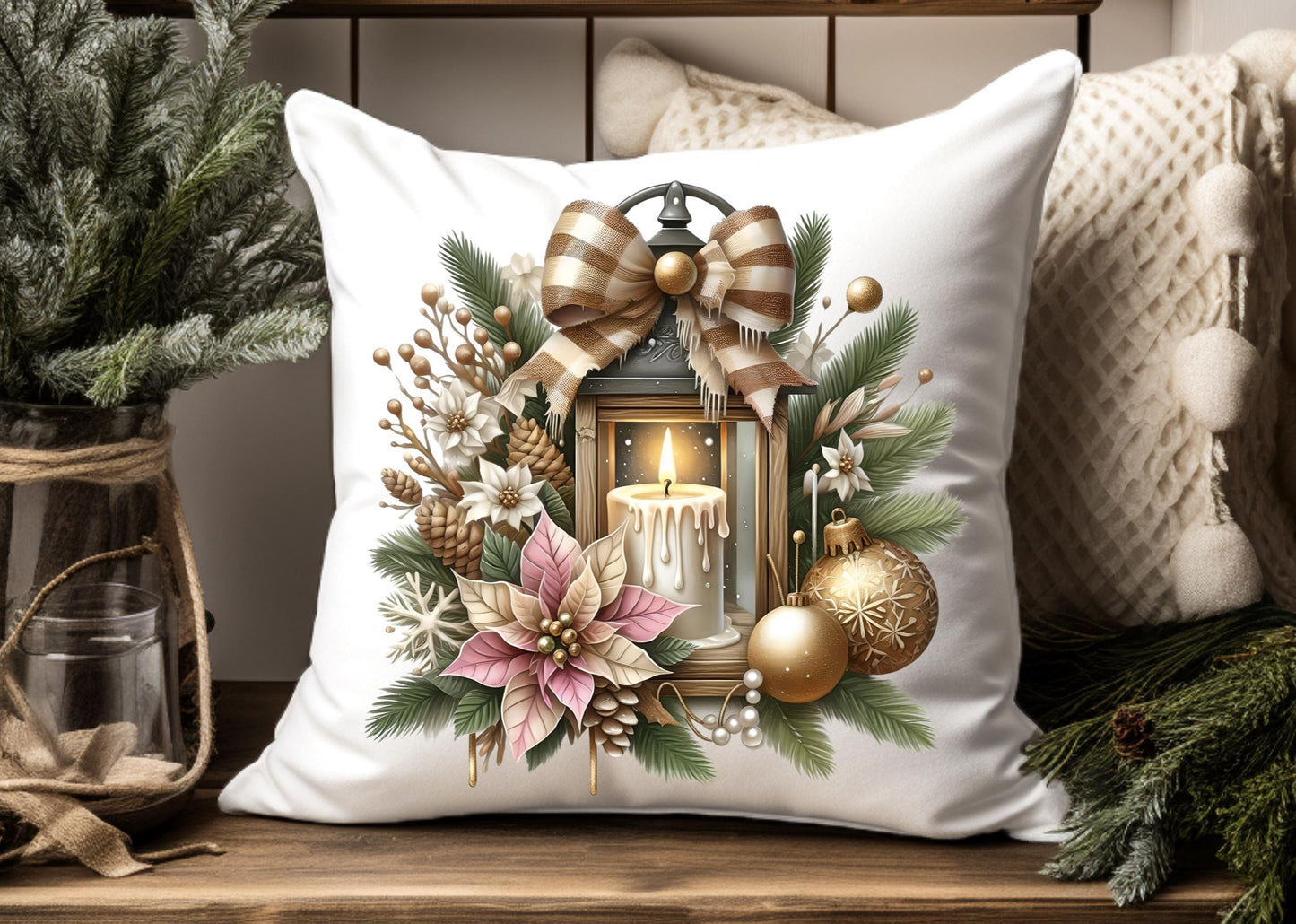 WINTER LANTERNS PILLOW TRANSPARENCIES