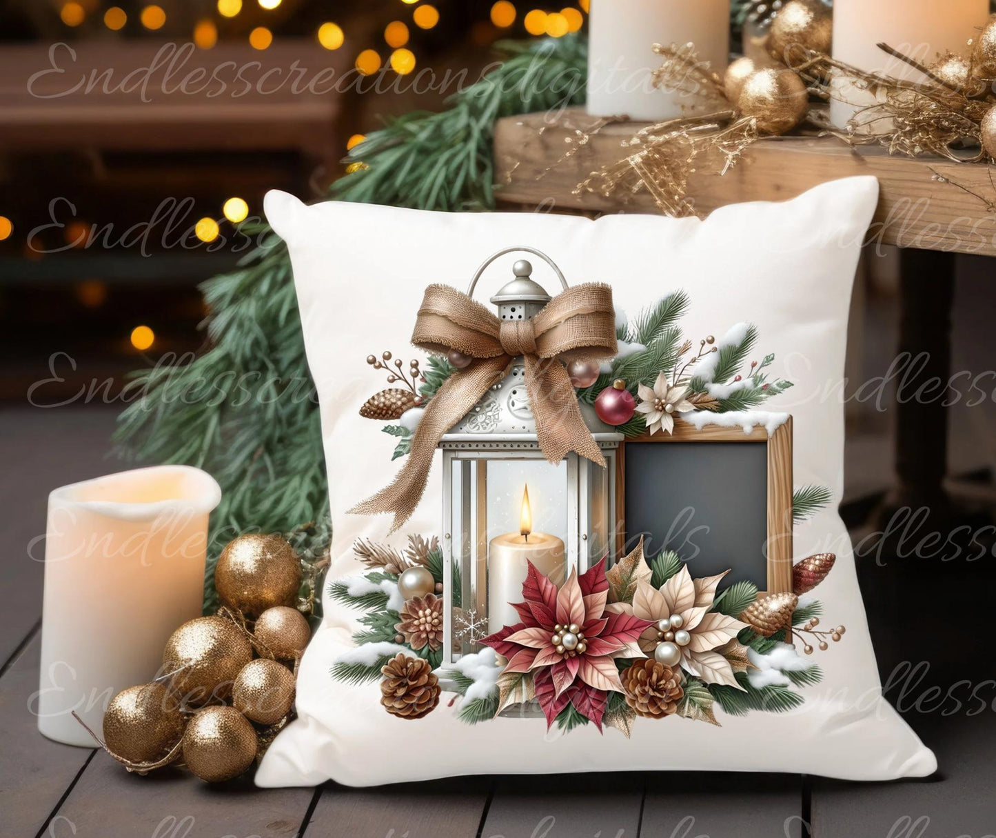 WINTER LANTERNS PILLOW TRANSPARENCIES