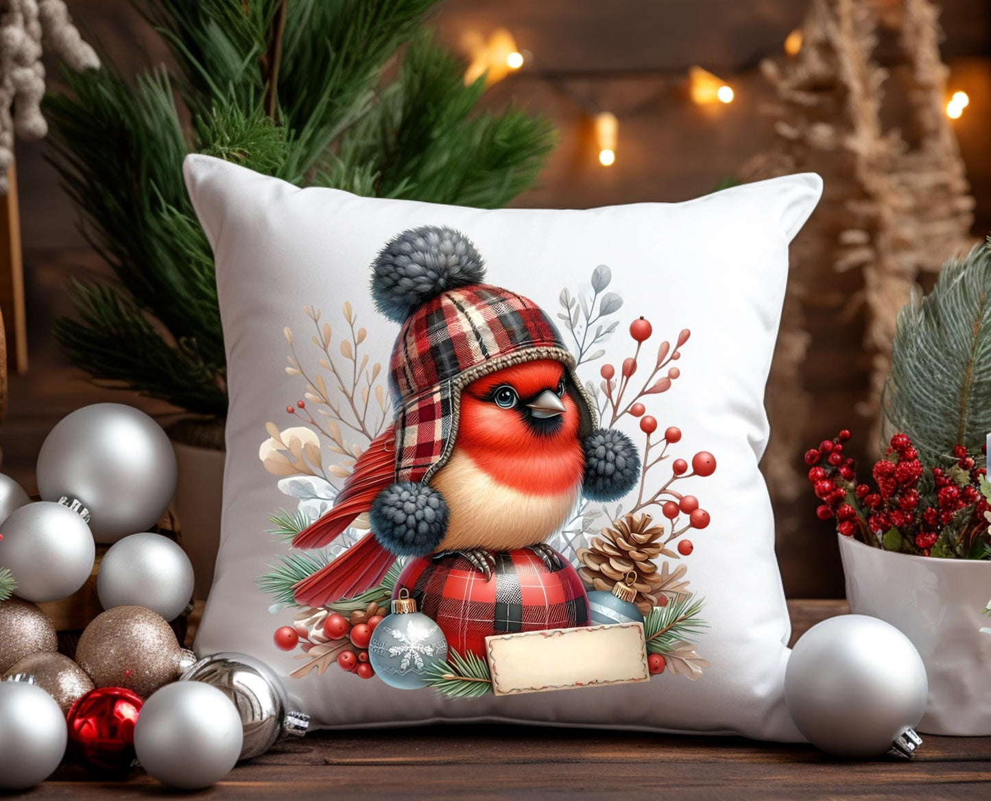 CUTE CARDINAL WINTER TRANSPARENIES