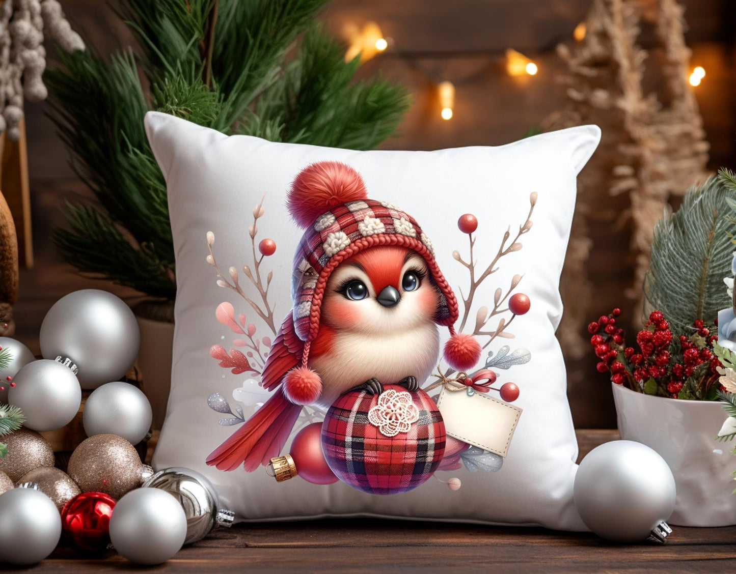CUTE CARDINAL WINTER TRANSPARENIES