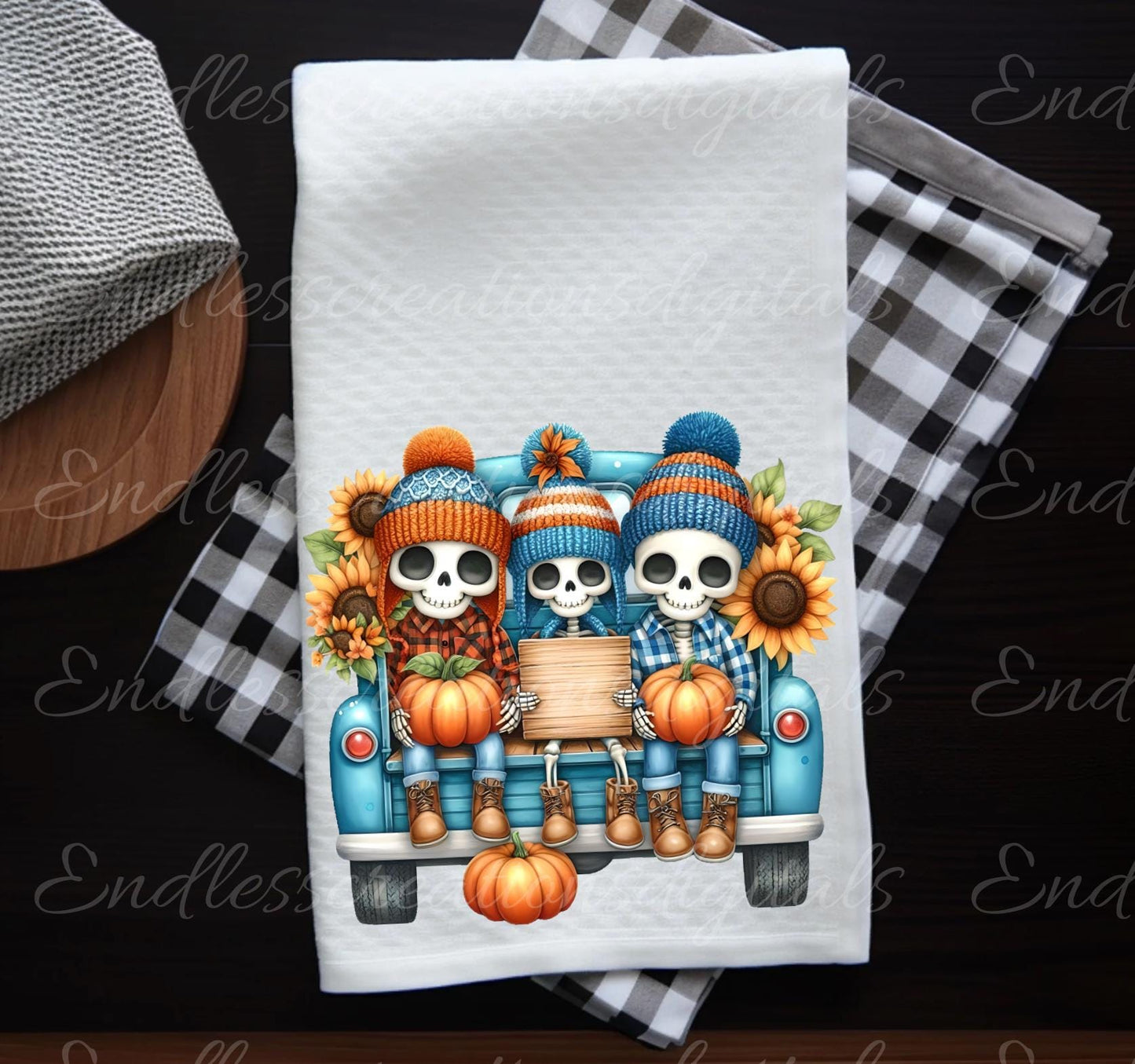FALL SKELETON PILLOW covers, tea towel, tote bags etc. sublimation package of 5 high definition 300 Dpi, transparent, add your own text